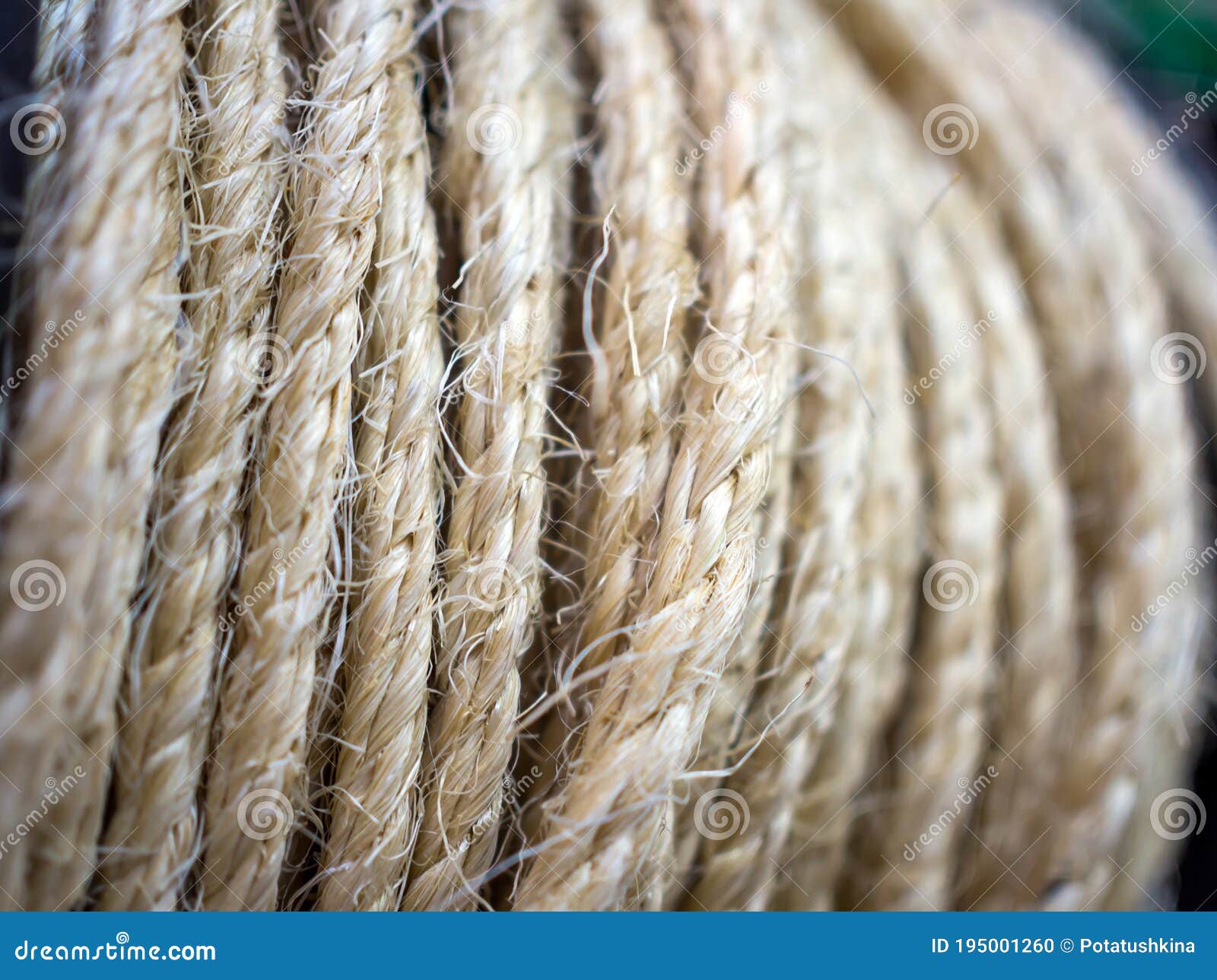 Jute Rope Coiled in a Small Roll Stock Photo Image of long, macro