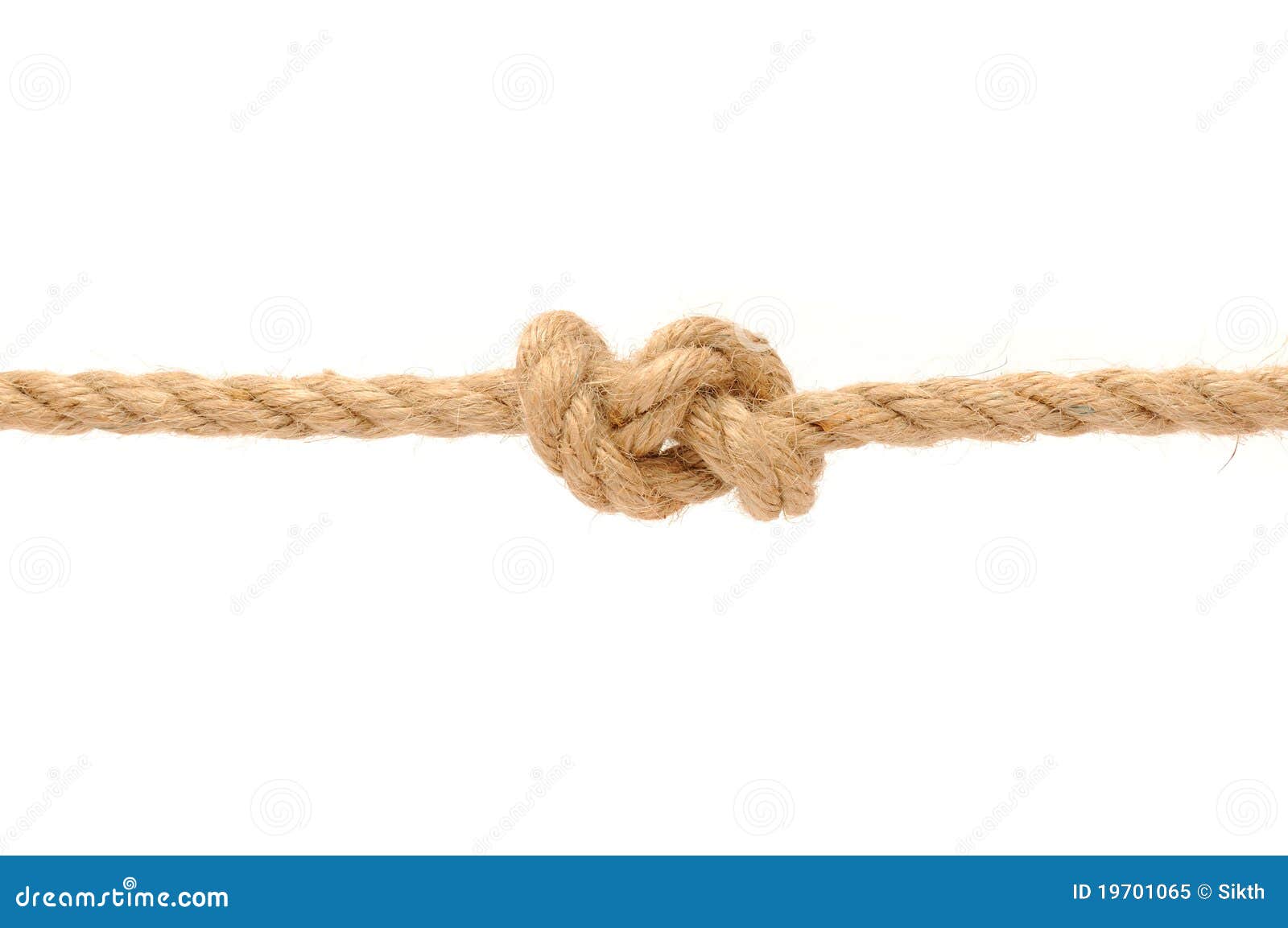 Rope noose with knot on white background, top view - Stock Image