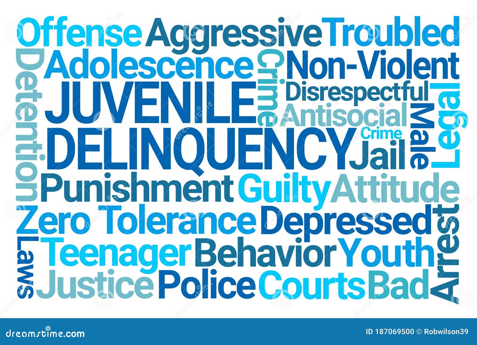 juvenile delinquency word cloud