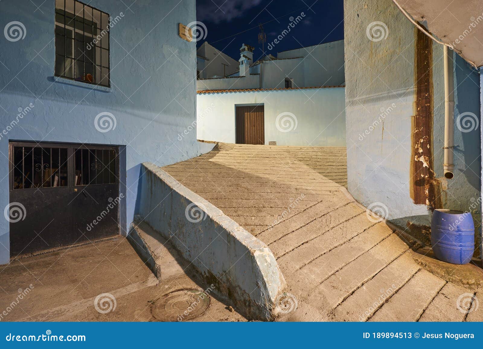 juzcar, spanish city of malaga. located in the genal valley in the serranÃÂ­a de ronda. the town was painted blue as the setting to