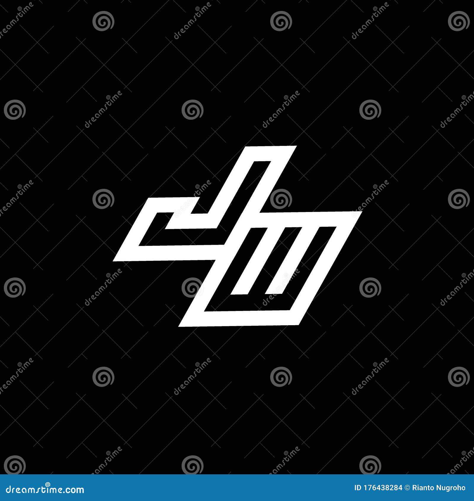 JW Logo Monogram with Up To Down Style Negative Space Design Template ...