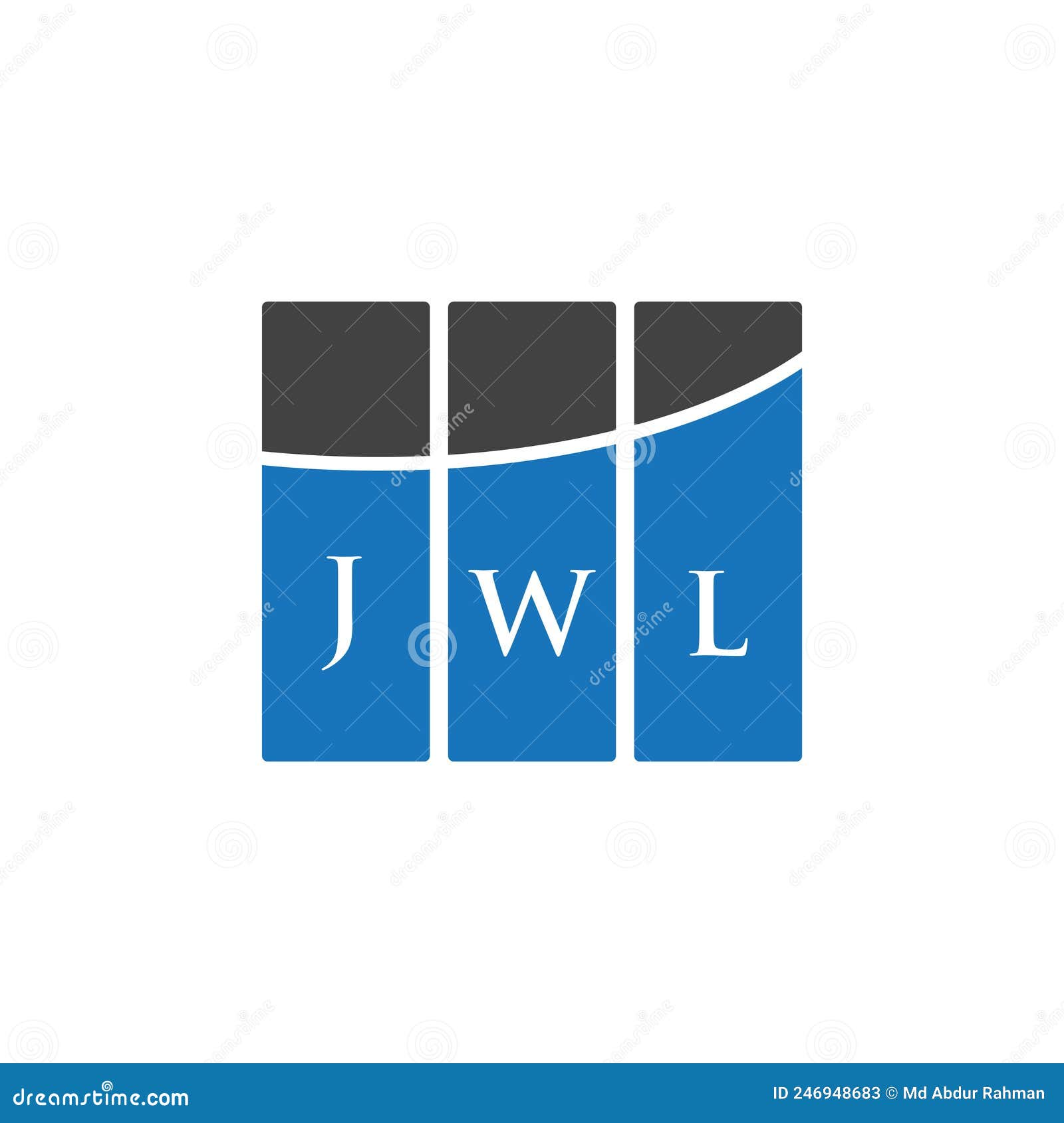 jwl letter logo  on white background. jwl creative initials letter logo concept. jwl letter .jwl letter logo  on