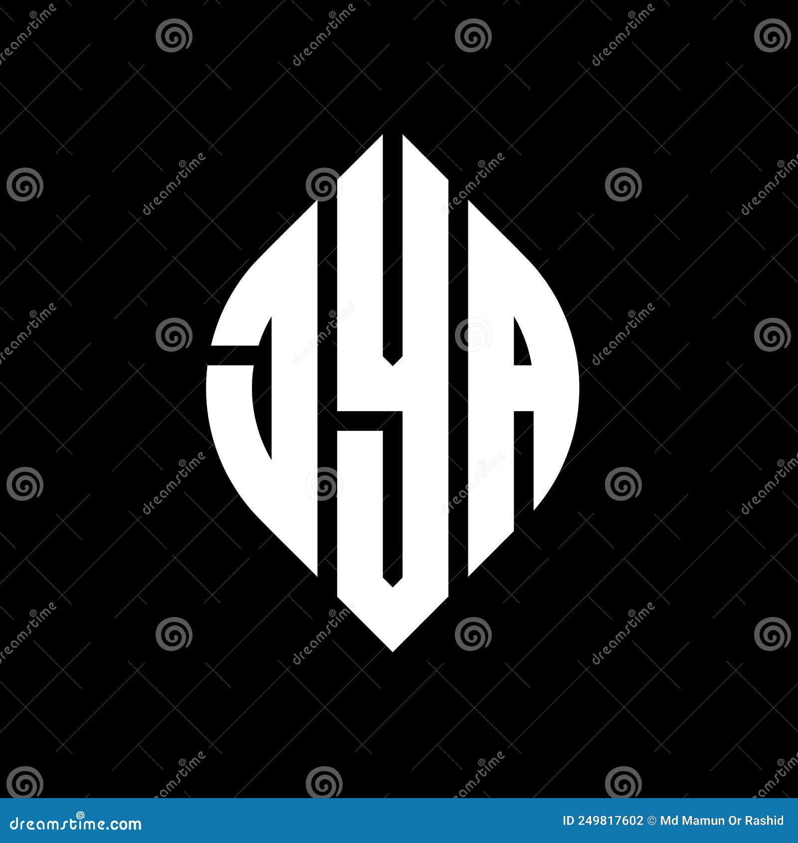 jya circle letter logo  with circle and ellipse . jya ellipse letters with typographic style. the three initials form a