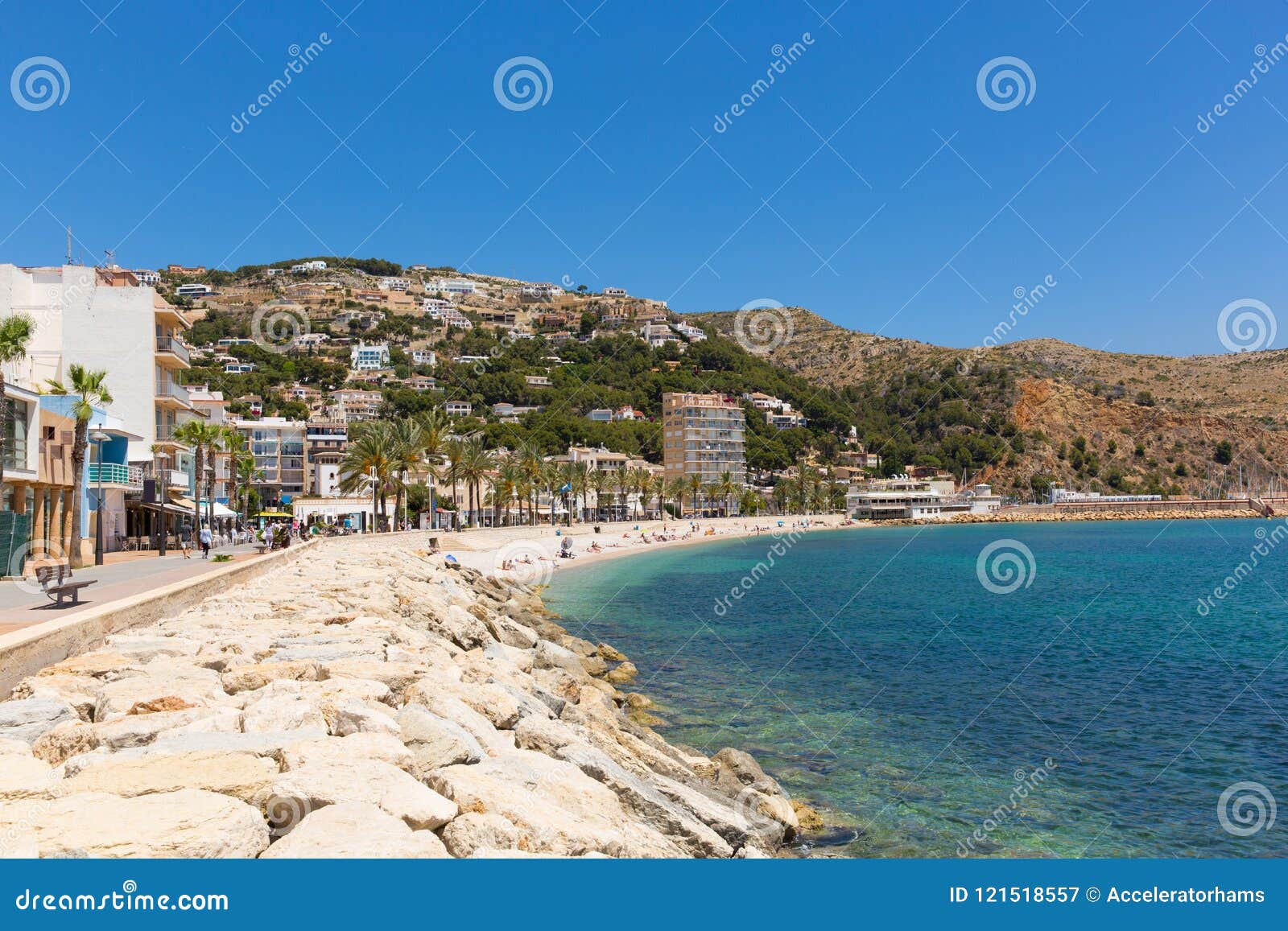 jÃÂ¡vea spain beautiful spanish town with platja de la grava beach located south-east of denia