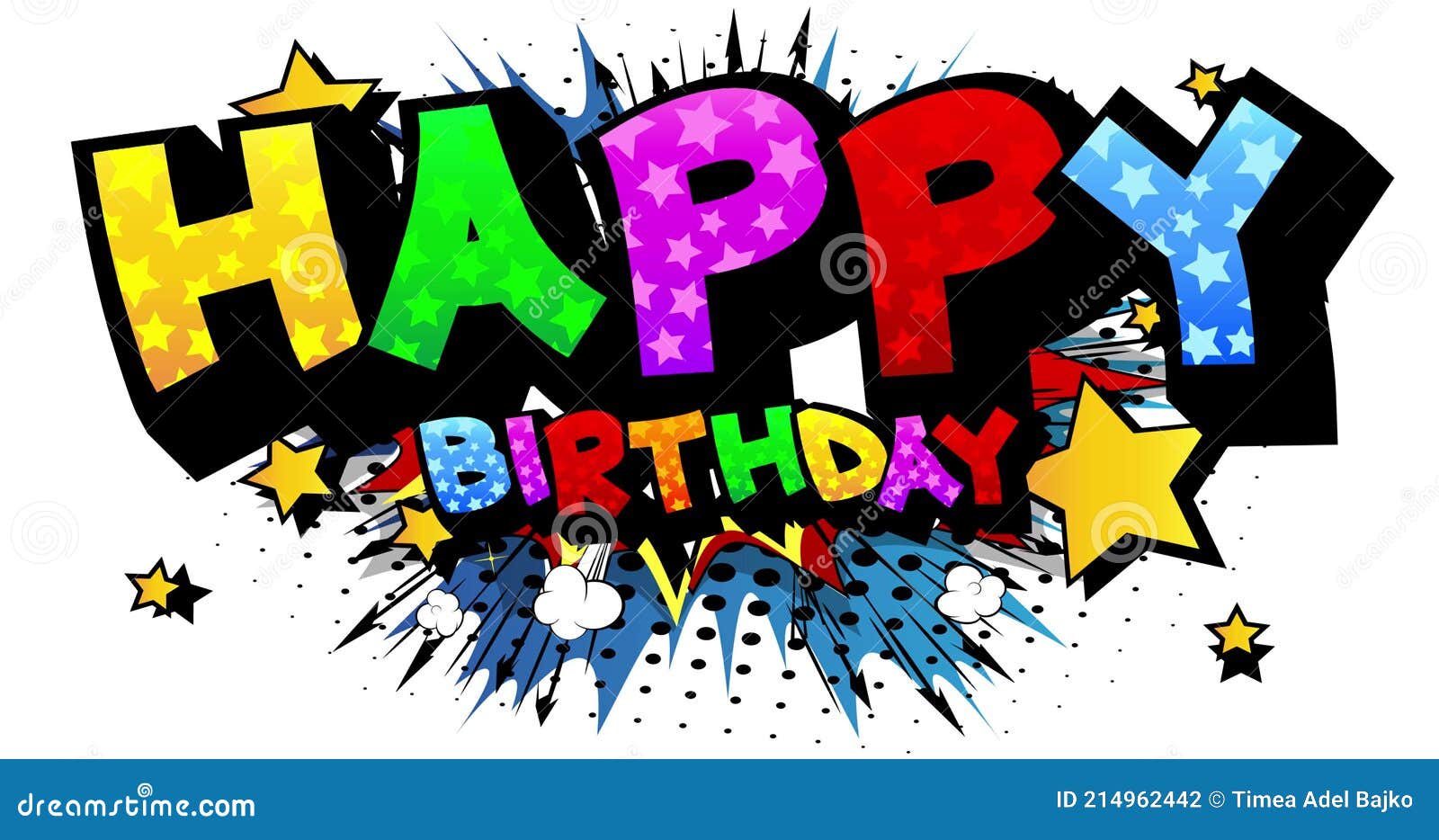 4k Animated Cartoon with Happy Birthday Comic Book Style Card Stock Footage  - Video of happy, bright: 214962442