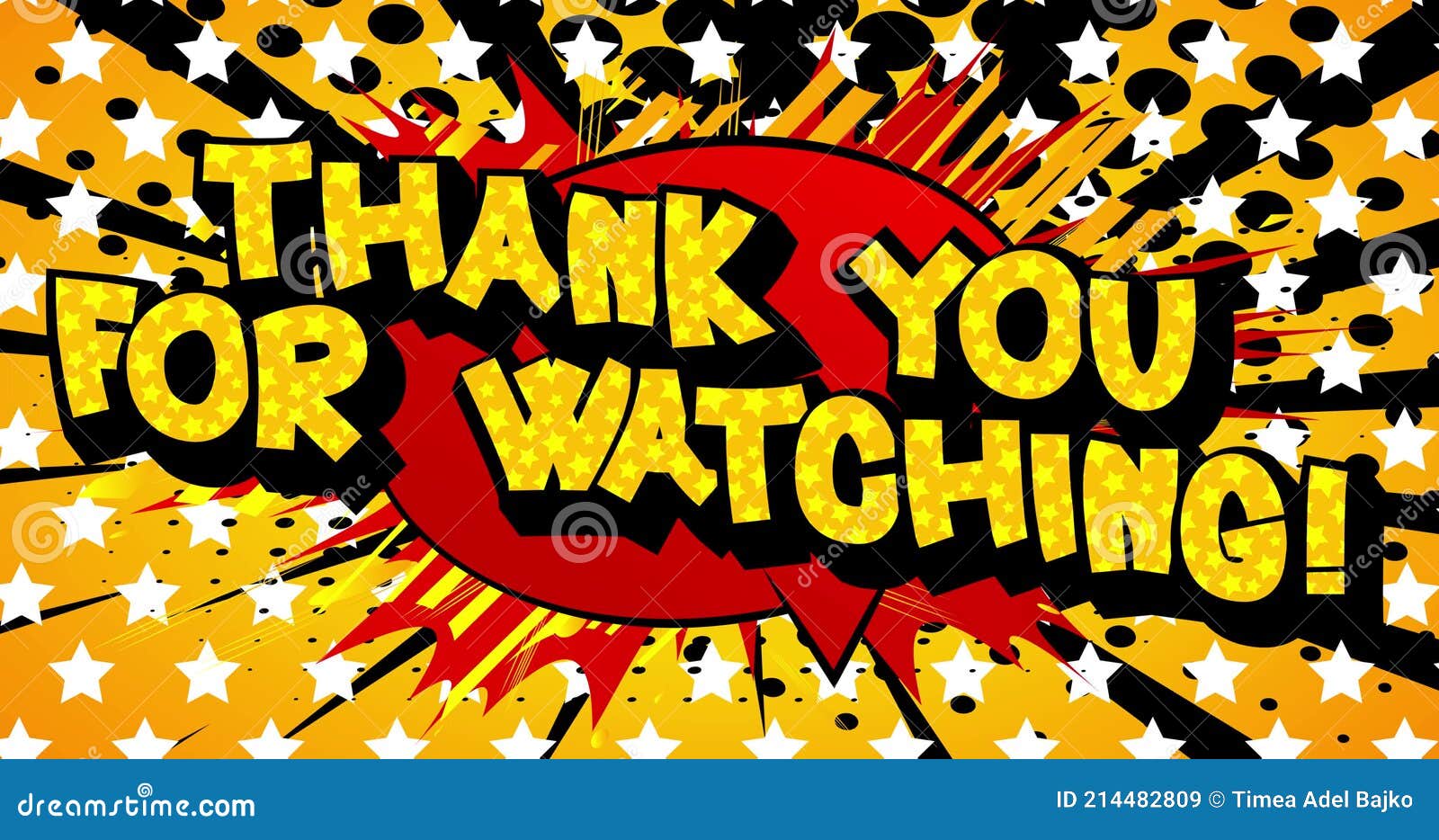 4k Animated Cartoon with Thank You for Watching Comic Book Style ...
