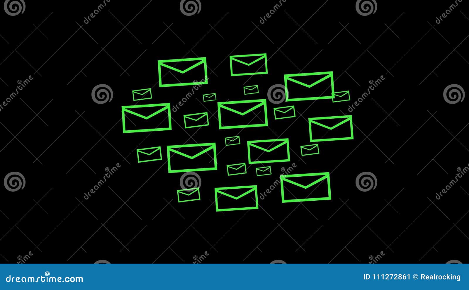 4k Background Of The Envelope E Mail Flying Mails Future Tech Screen