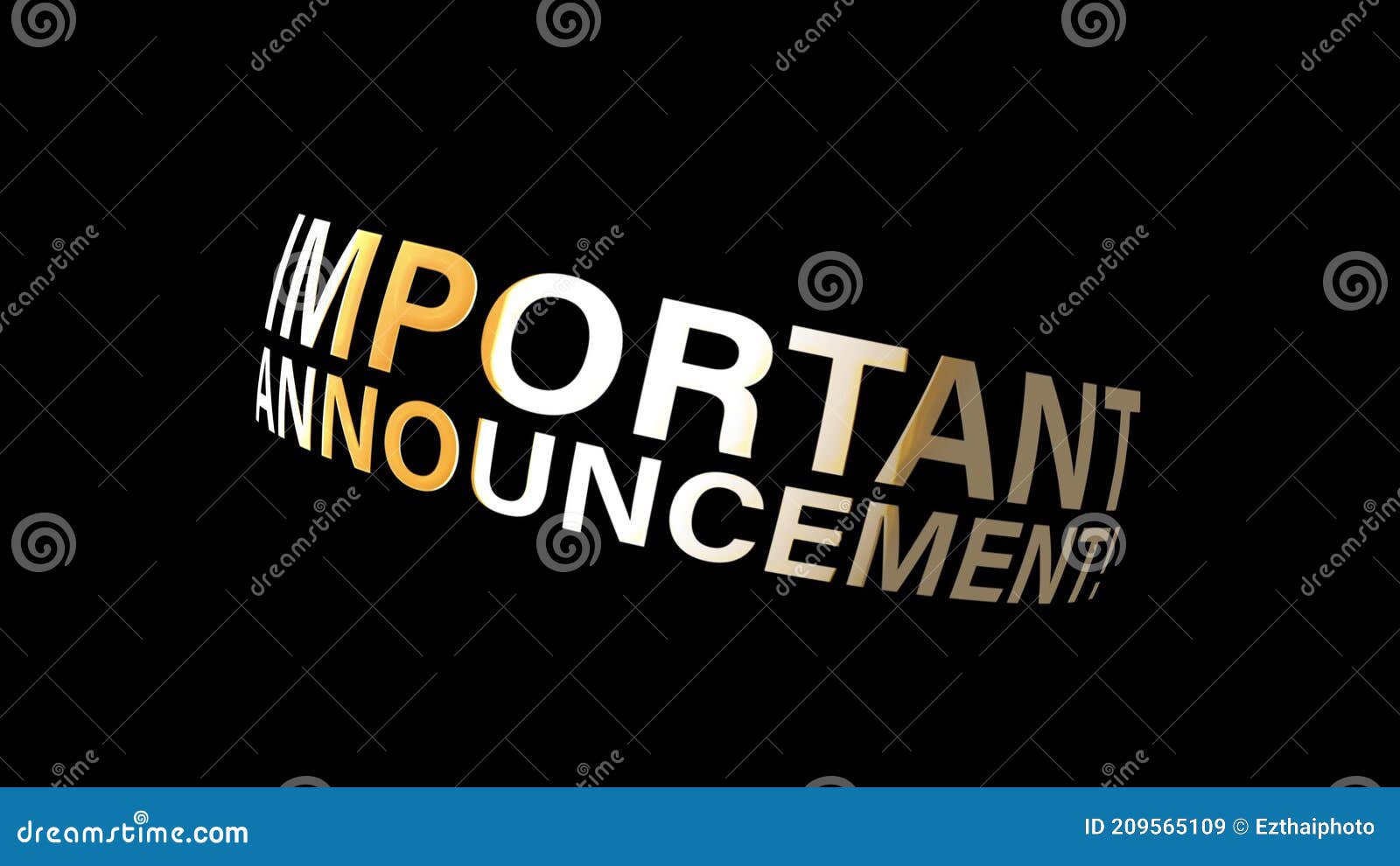 4K 3D Important Announcement Gold Text Loop Rotating Animation on Black Background. Advertising Sign. 3D Rendering. Stock Video - Video of design, business: 209565109 4K 3D Important Announcement Gold Text Loop Rotating Animation on Black Background. Advertising Sign. 3D Rendering. Stock Video - Video of design, business: 209565109
