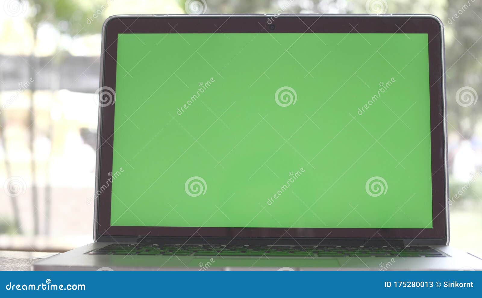 4K Green Screen of Laptop Computer Set on Working Space Stock Video