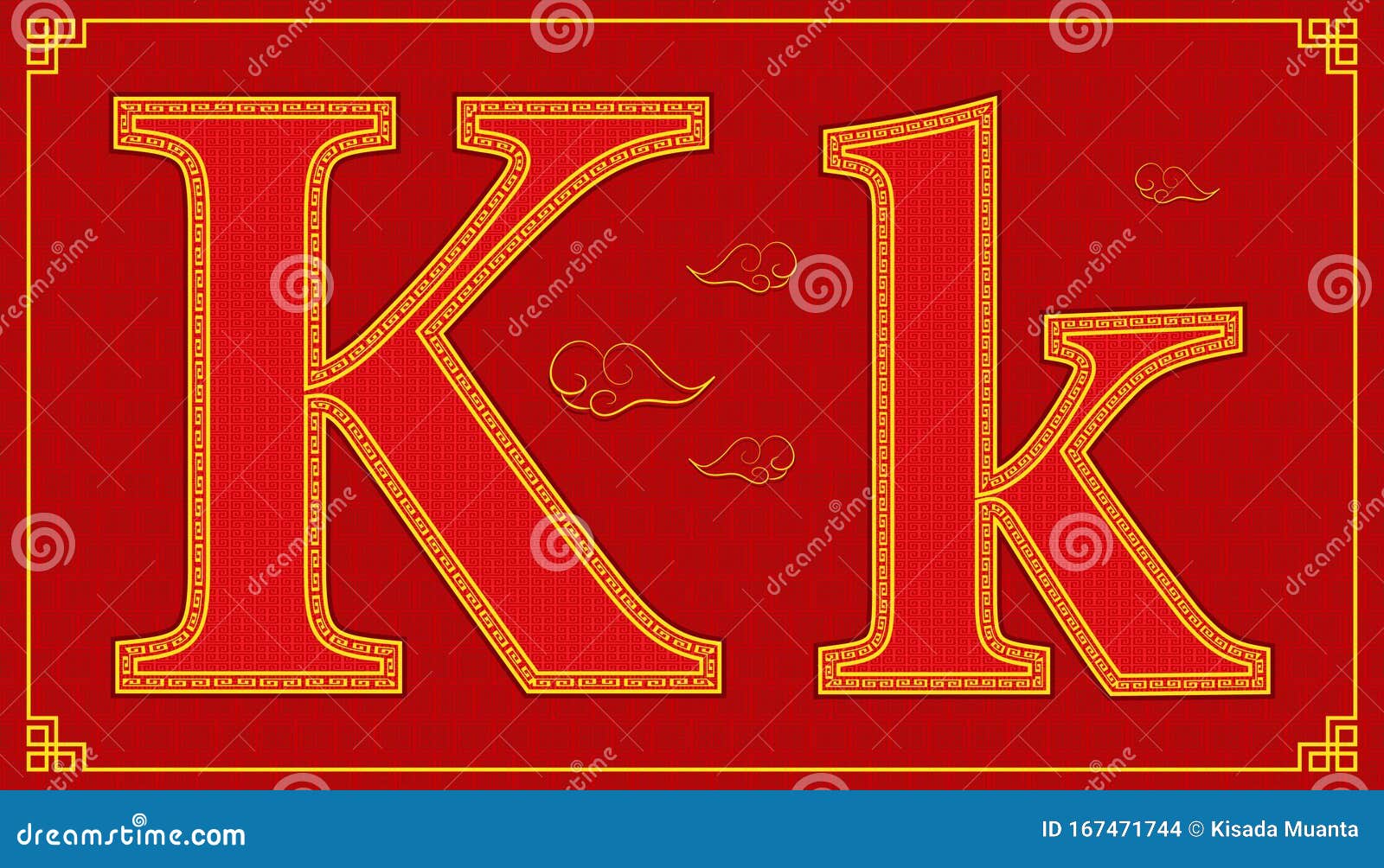 k lucky alphabet character consonant happy chinese new year style.   eps10