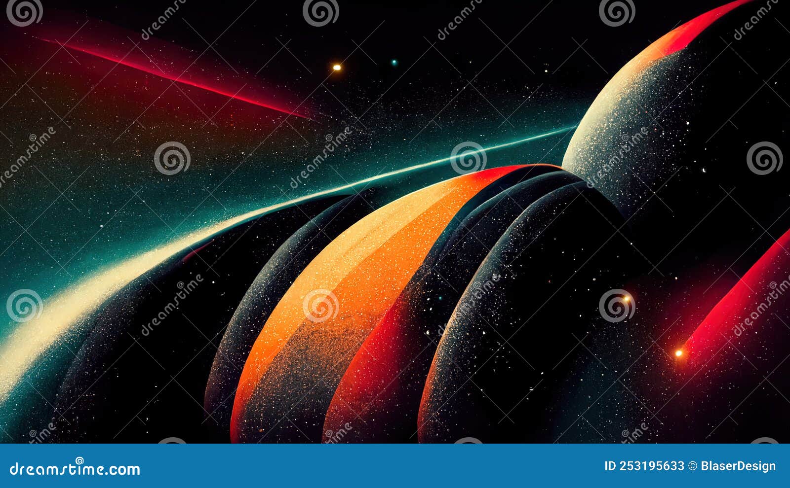 Retro Futuristic, Space Wallpaper. 4K Vintage Background, Colorful Vintage  Abstract Galaxy Illustration. Stock Illustration - Illustration Of Galaxy,  Background: 253195633