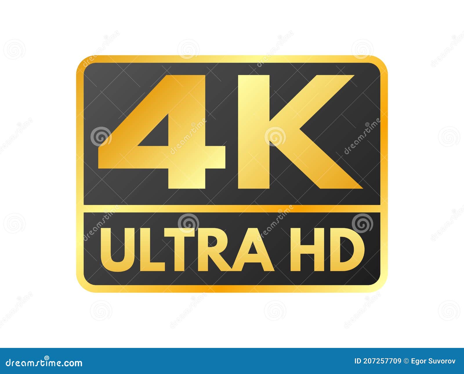 4k ultra hd icon on white backdrop. high definition label. gold uhd . 4k resolution color mark. uhd 2160p video