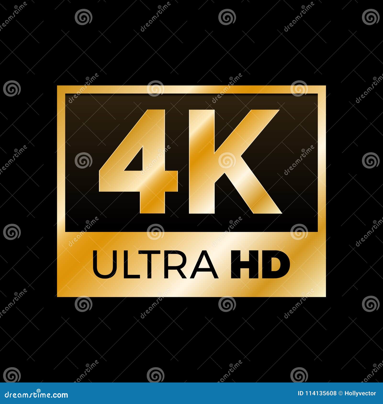 Premium Vector  4k ultra hd icon on white backdrop high definition label  gold uhd symbol 4k resolution color mark