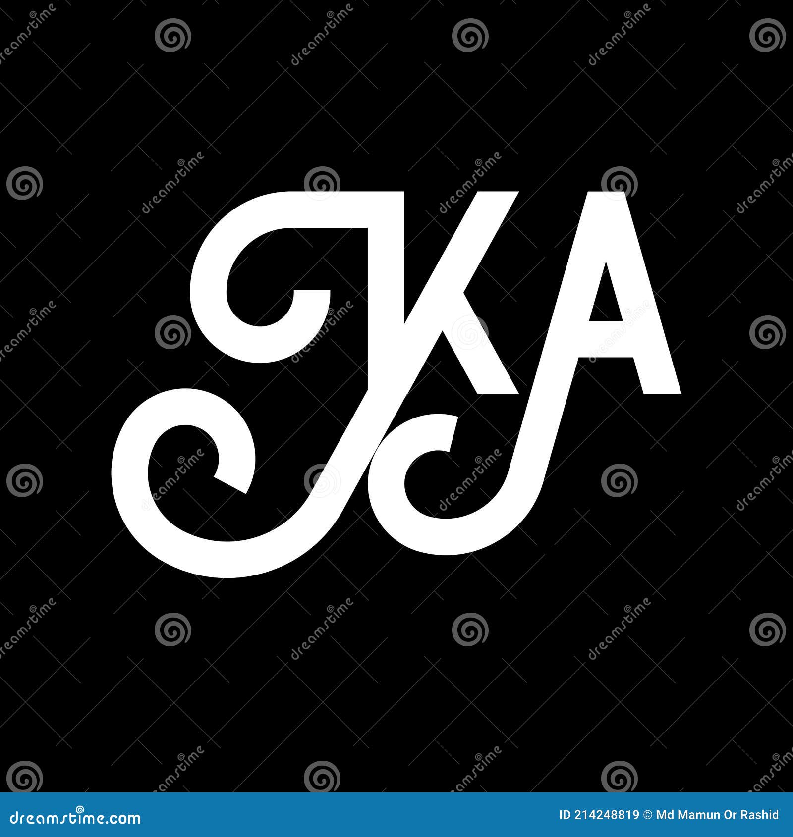 ka letter logo  on black background. ka creative initials letter logo concept. ka letter . ka white letter  on