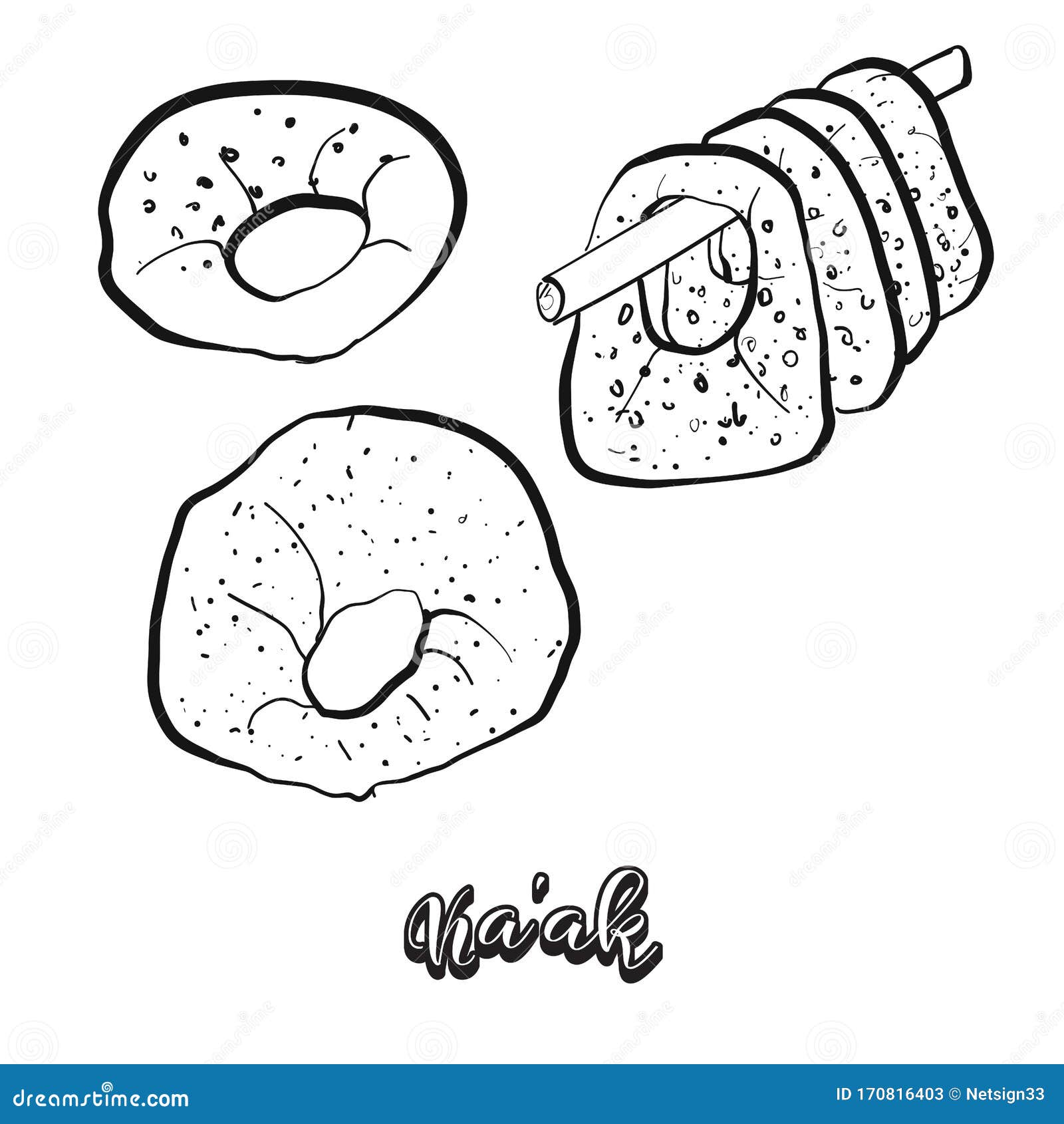 kaak food sketch separated on white