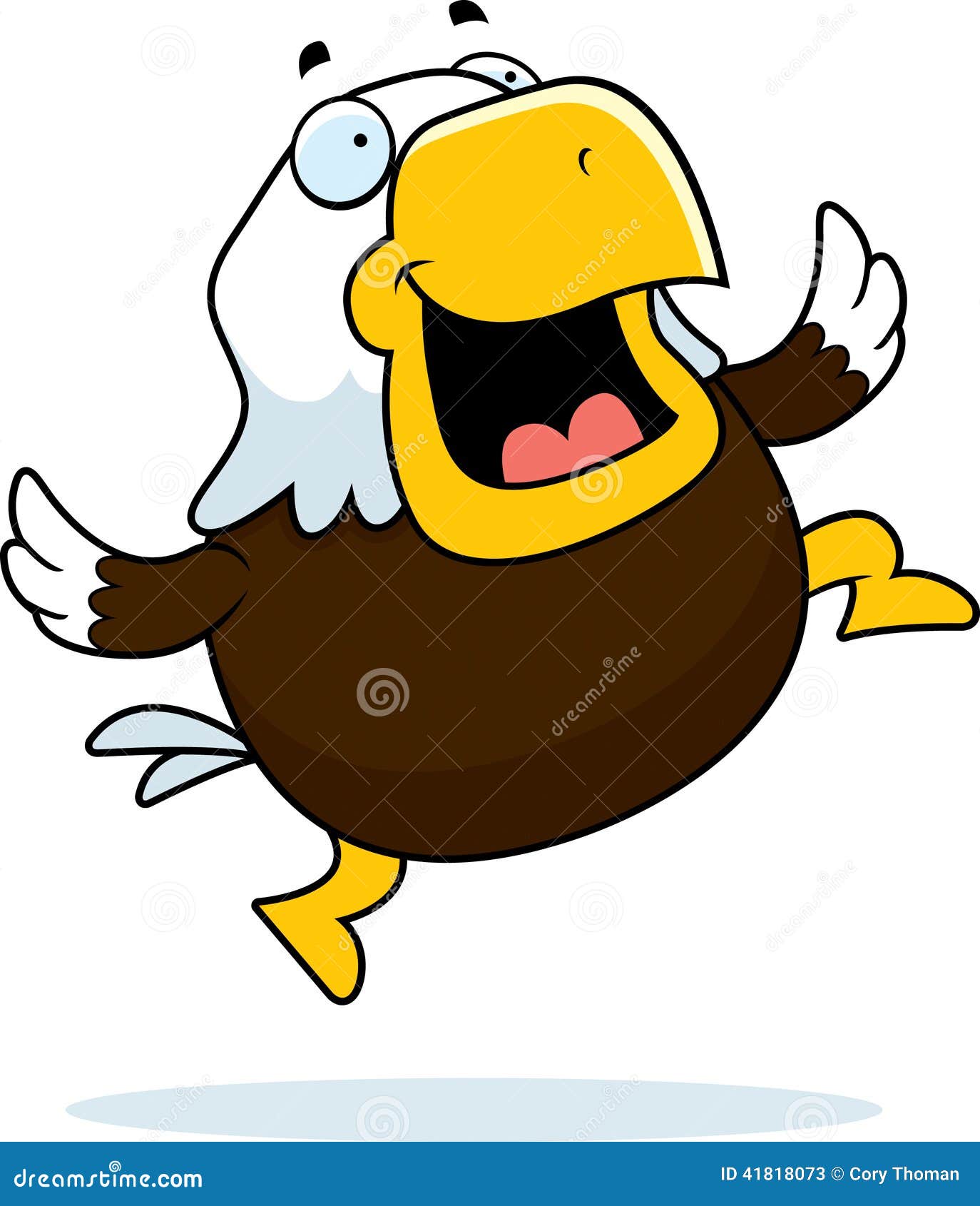 Kaal Eagle Jumping vector illustratie. Illustration of vogel 41818073