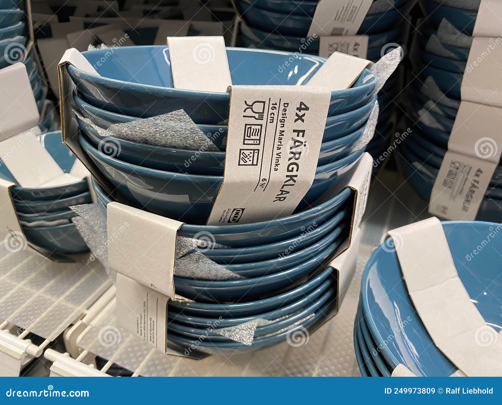 Closeup of Ikea Tableware Dishes in Store Shelf Editorial Stock Image