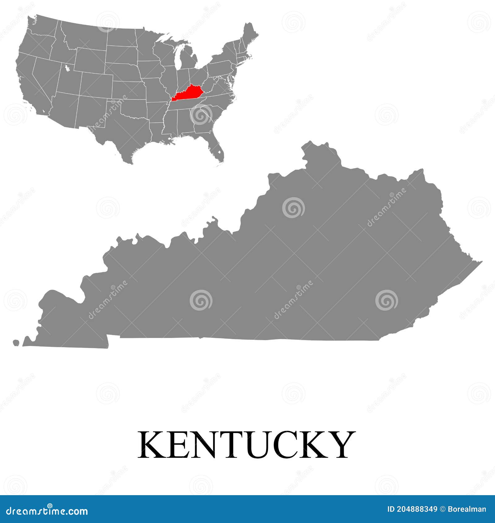 Kaart van de kentucky vector illustratie. Illustration of illustratie