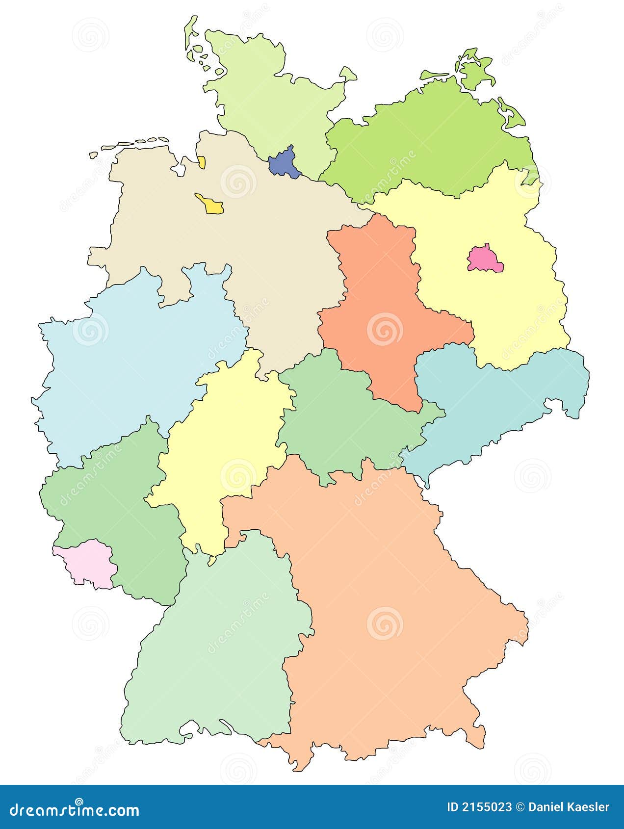 Kaart Van Duitsland Vector Illustratie. Illustration Of Kleur - 2155023