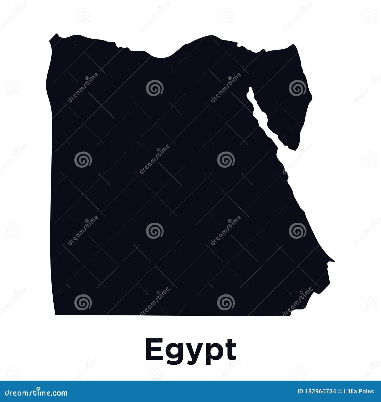 Kaart Van Egypte Afrika Geïsoleerd Op Witte Vector Vector Illustratie