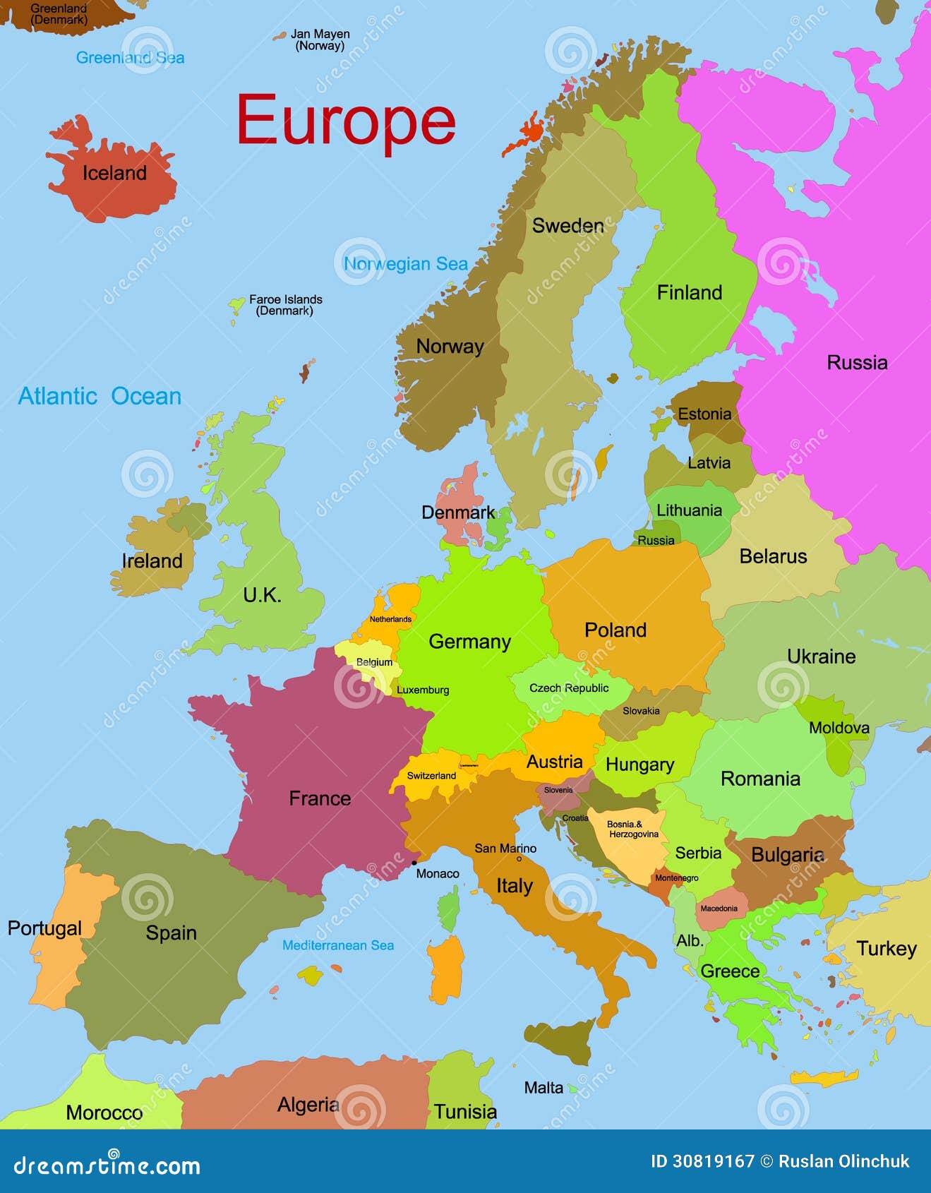 Kaart Van Europees Continent Stock Illustratie - Illustratie van zaken,  groen: 30819167