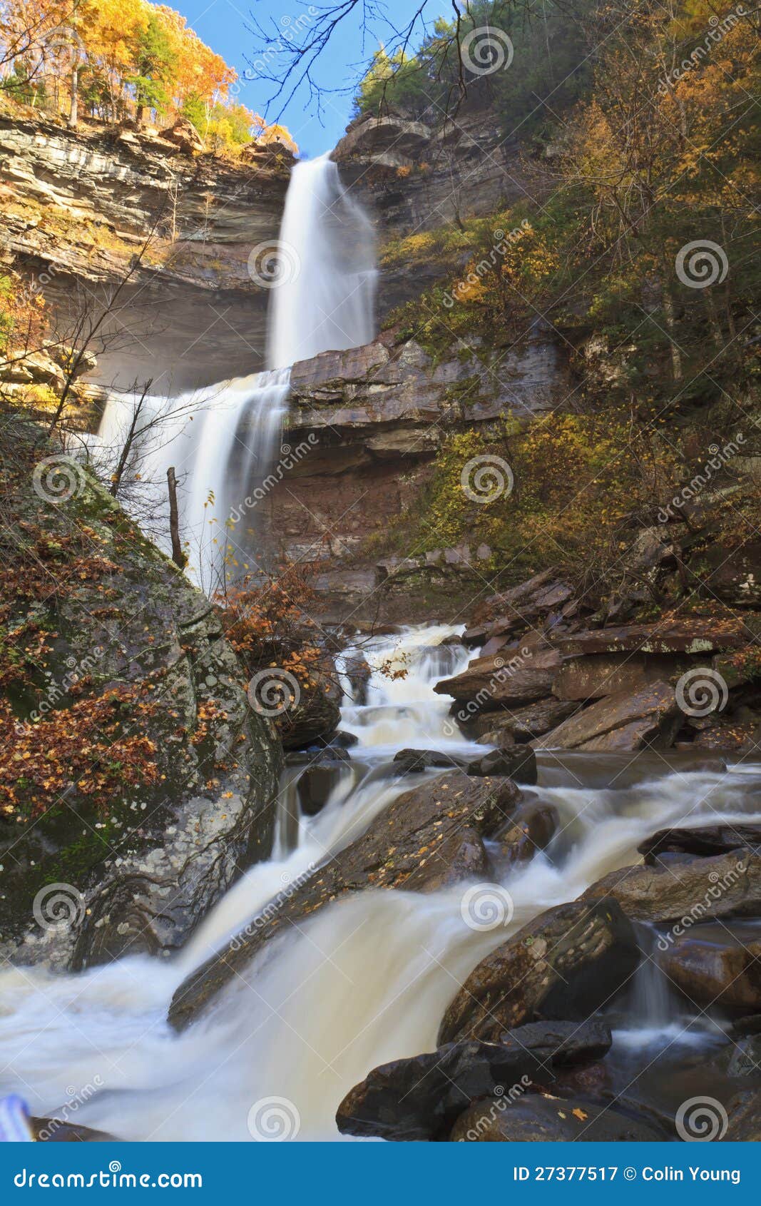 Kaaterskills Falls Blowing in the Wind Stock Image Image of silky