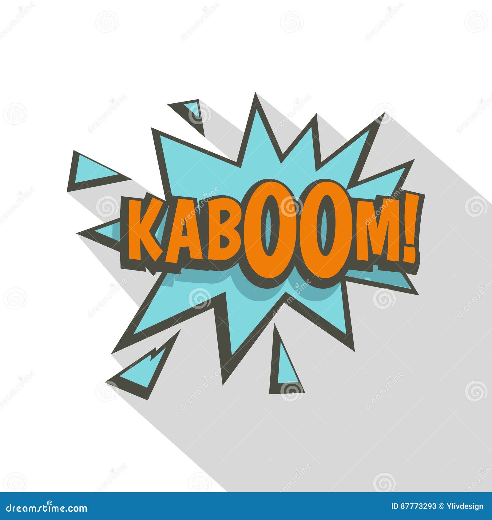 Kaboom, Comic Text Sound Effect Icon, Flat Style Stock Vector Illustration of hero, explosive