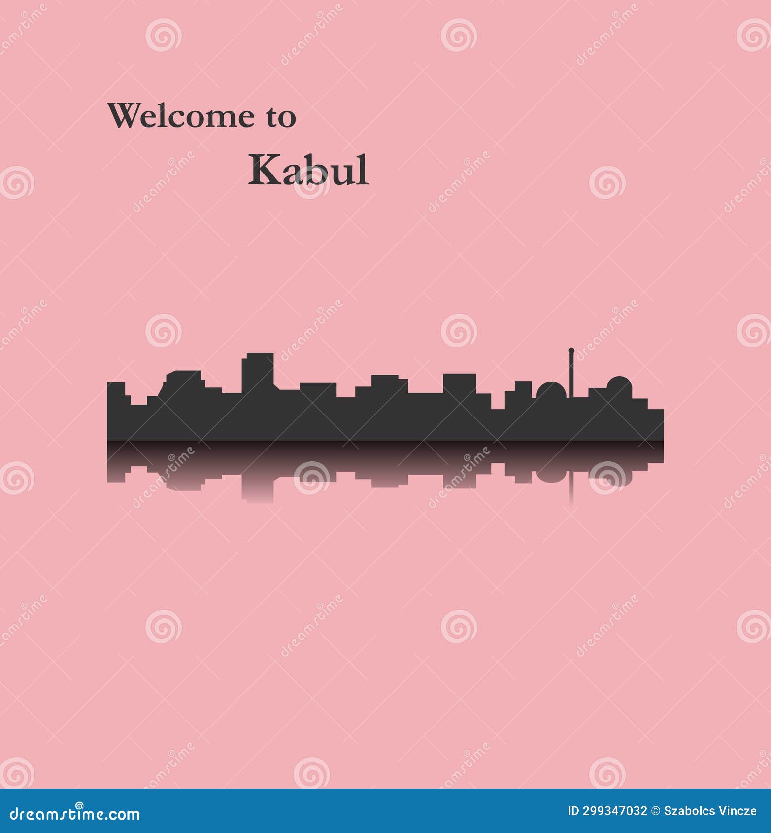 kabul, afganistan city silhouette