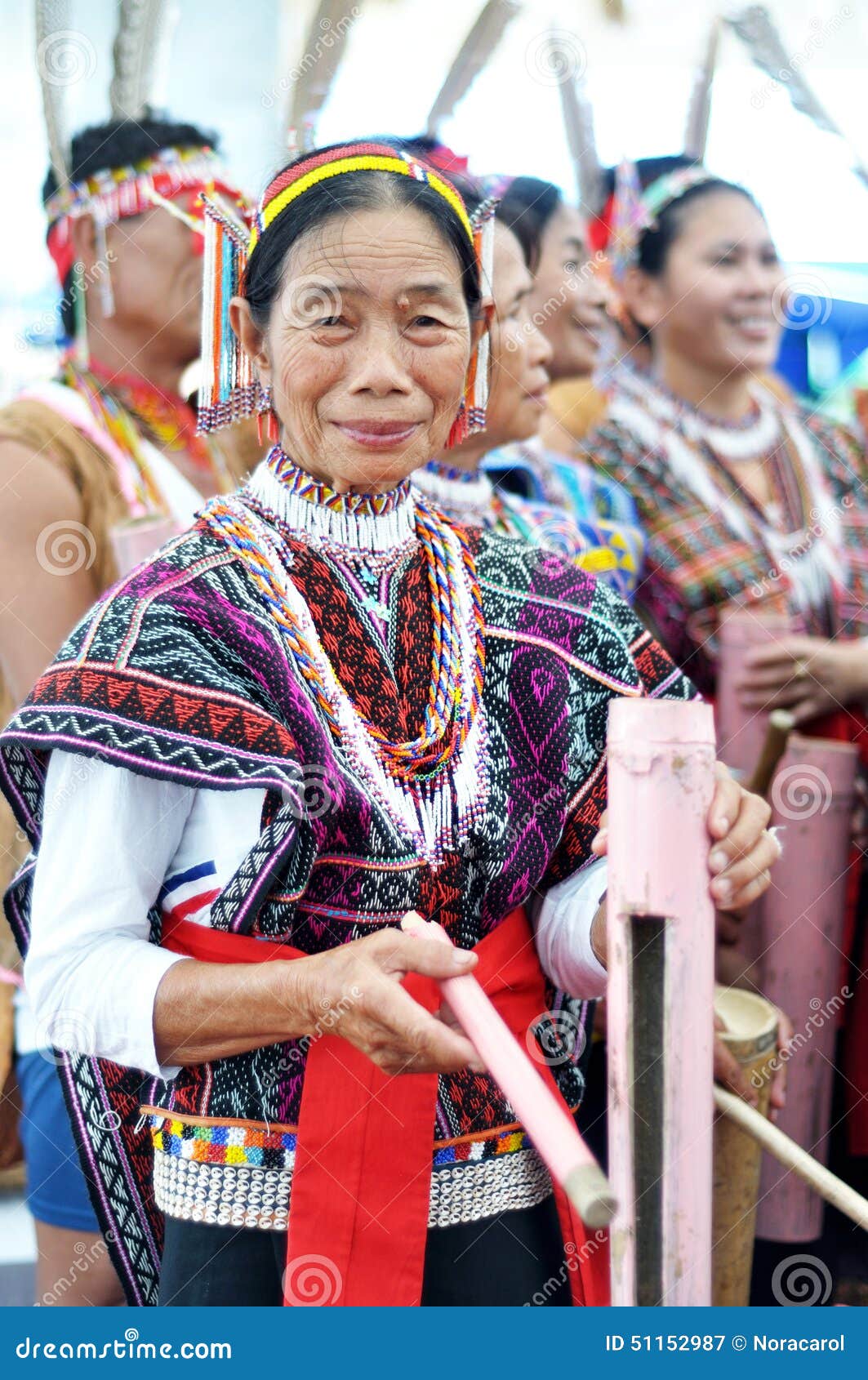 Kadazan Dusun People  Of Borneo  With Traditional Costume 