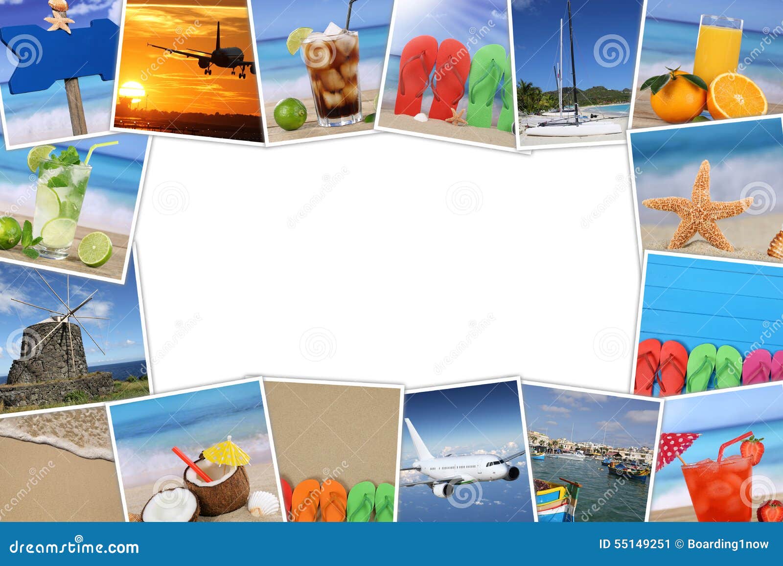 Kader Met Foto'S Van De Zomervakantie, Strand, Vakantie En Copys Stock Afbeelding - Image Of Kader, Ontspanning: 55149251