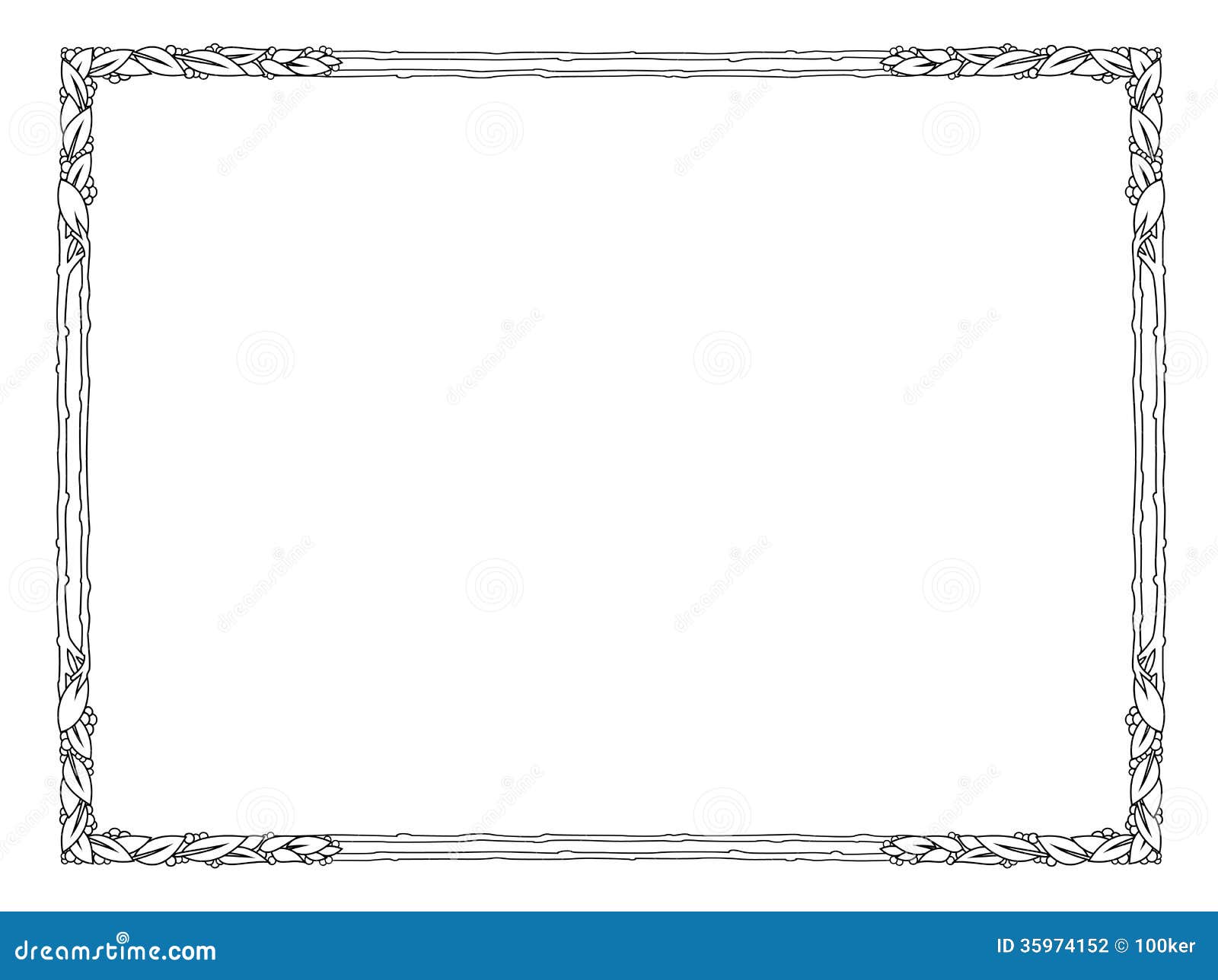 Kader Met Laurier, Geïsoleerde Zwarte Vector Illustratie - Illustration Of Spatie, Element: 35974152