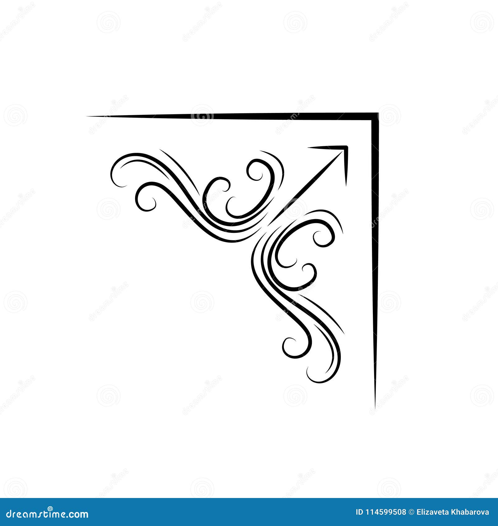 Kaderhoeken Sier Filigraangrens Wervelingen, Rolelementen Vector Vector Illustratie - Illustration Of Reeks, Kalligrafisch: 114599508