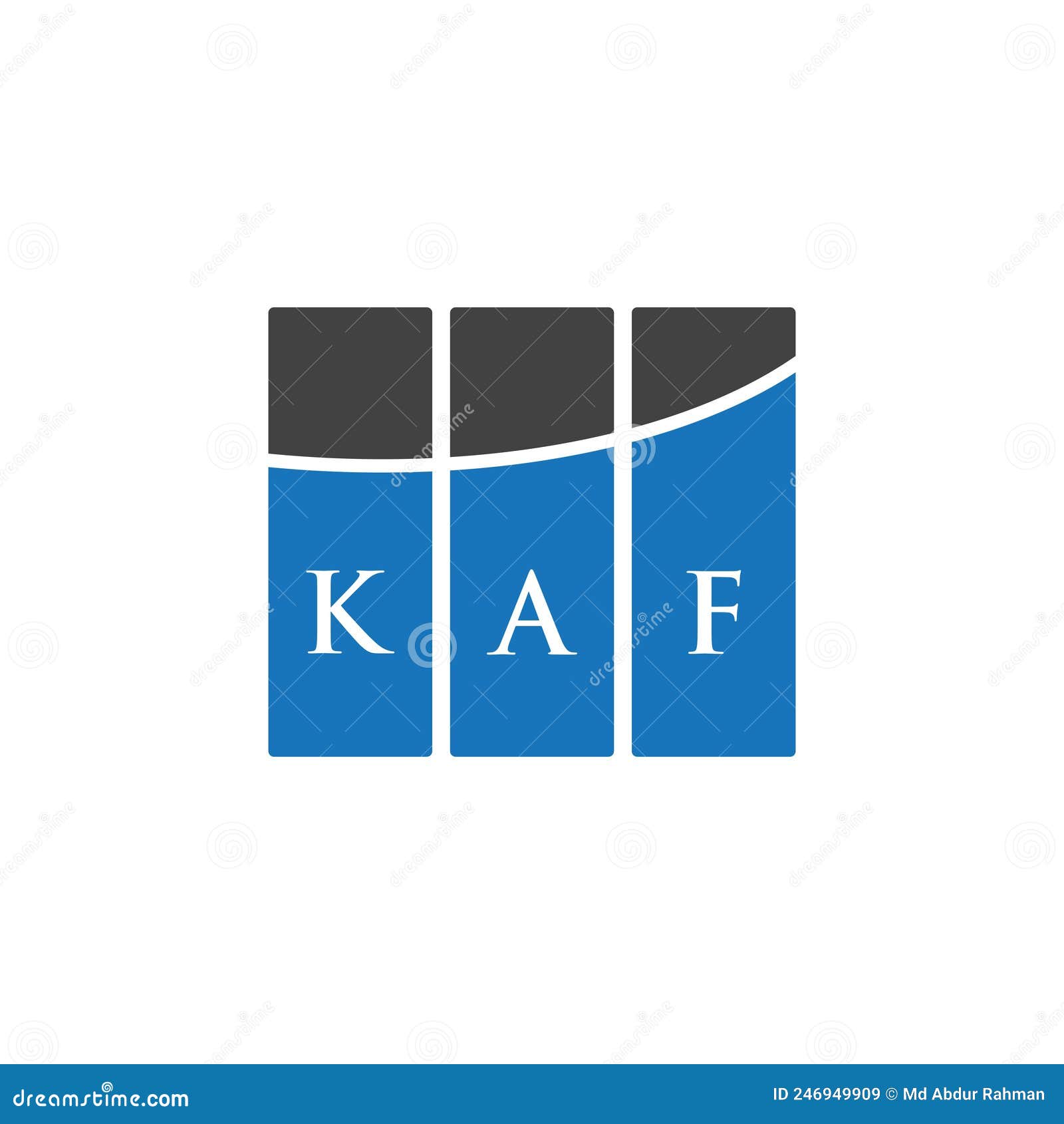 kaf letter logo  on white background. kaf creative initials letter logo concept. kaf letter 