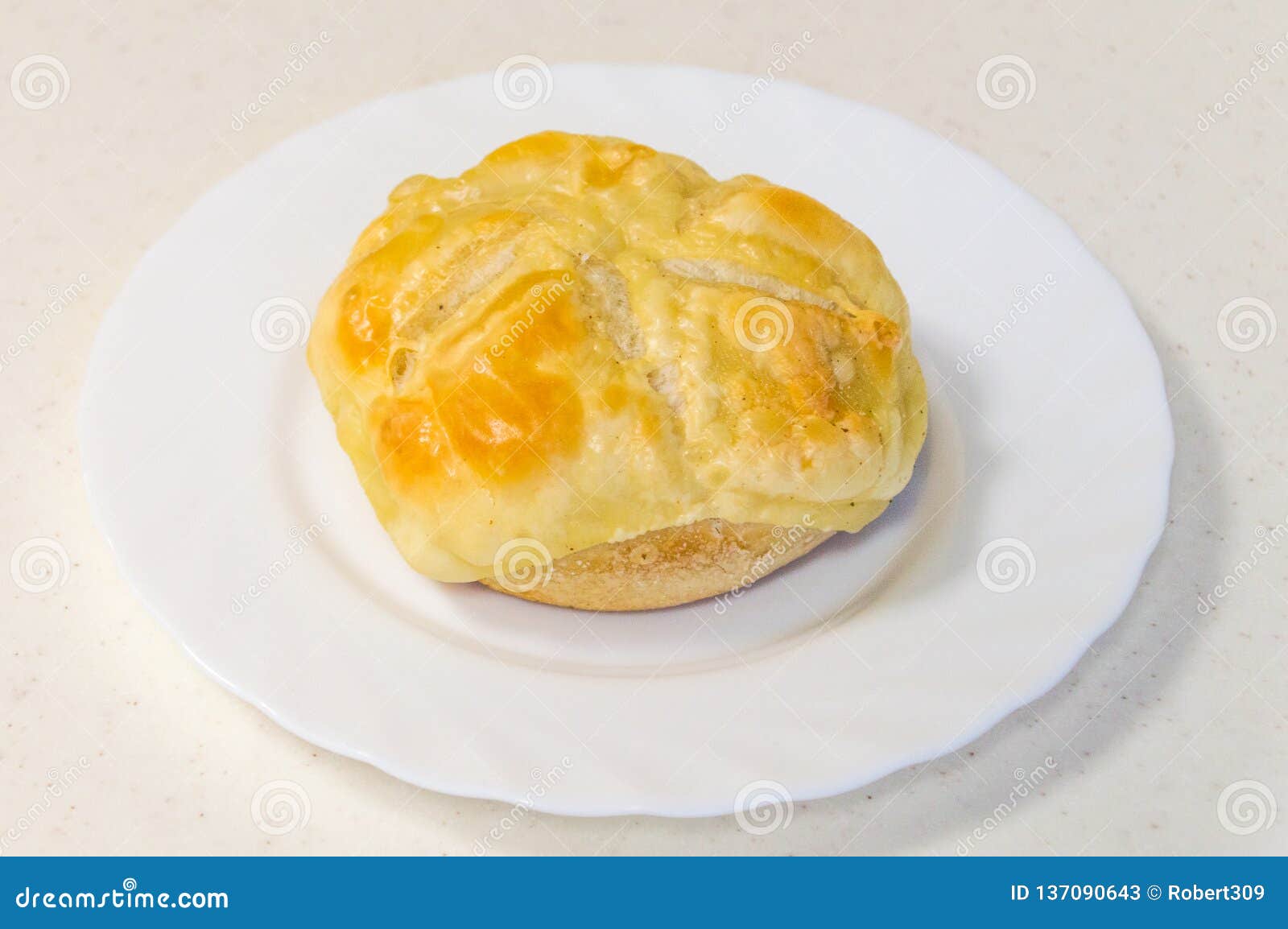 Kaiser Roll with Grilled Cheese on the Top Stock Image Image of roll