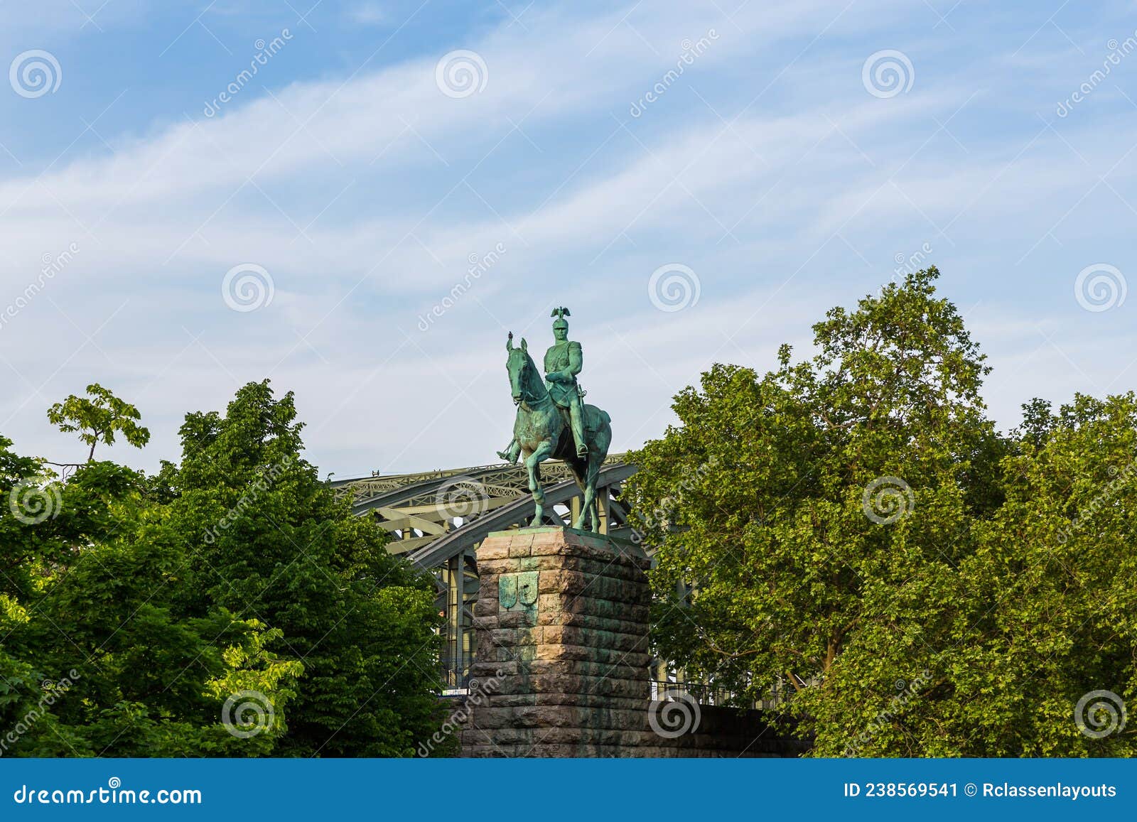 the kaiser wilhelm ii equestrian statue at the hohenzollern bridge