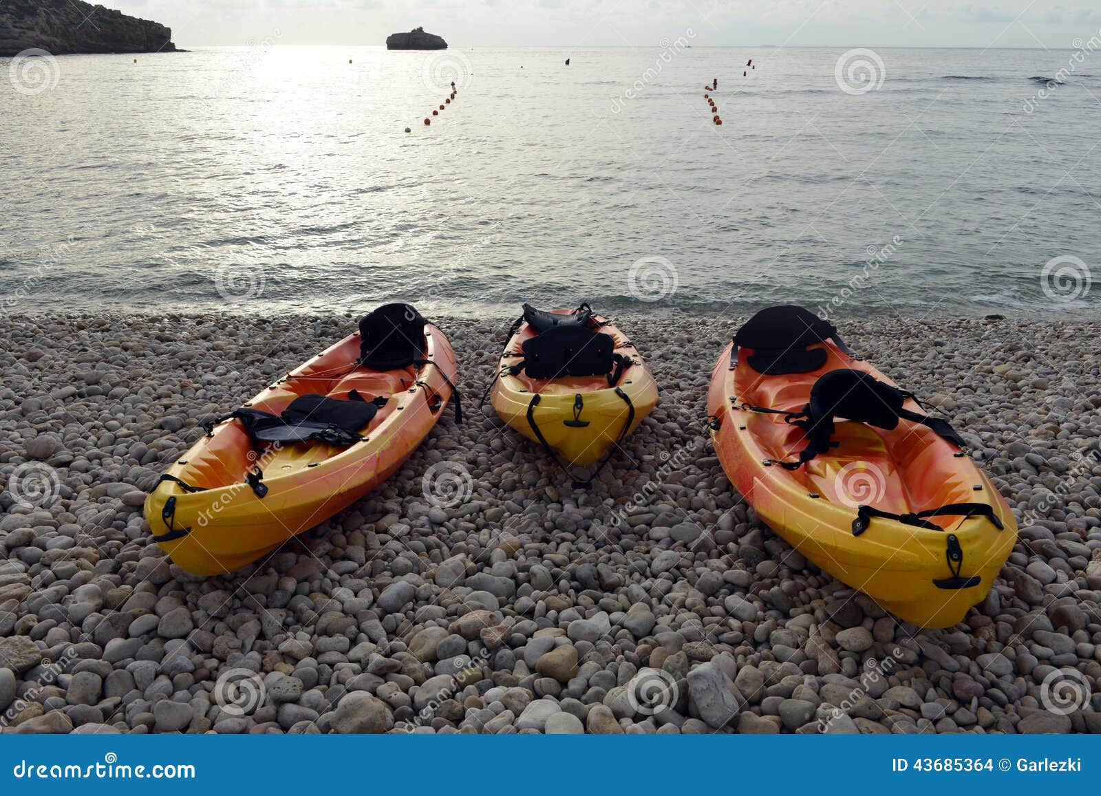 Kajaks on the beach stock photo. Image of kajak, kayaking 43685364