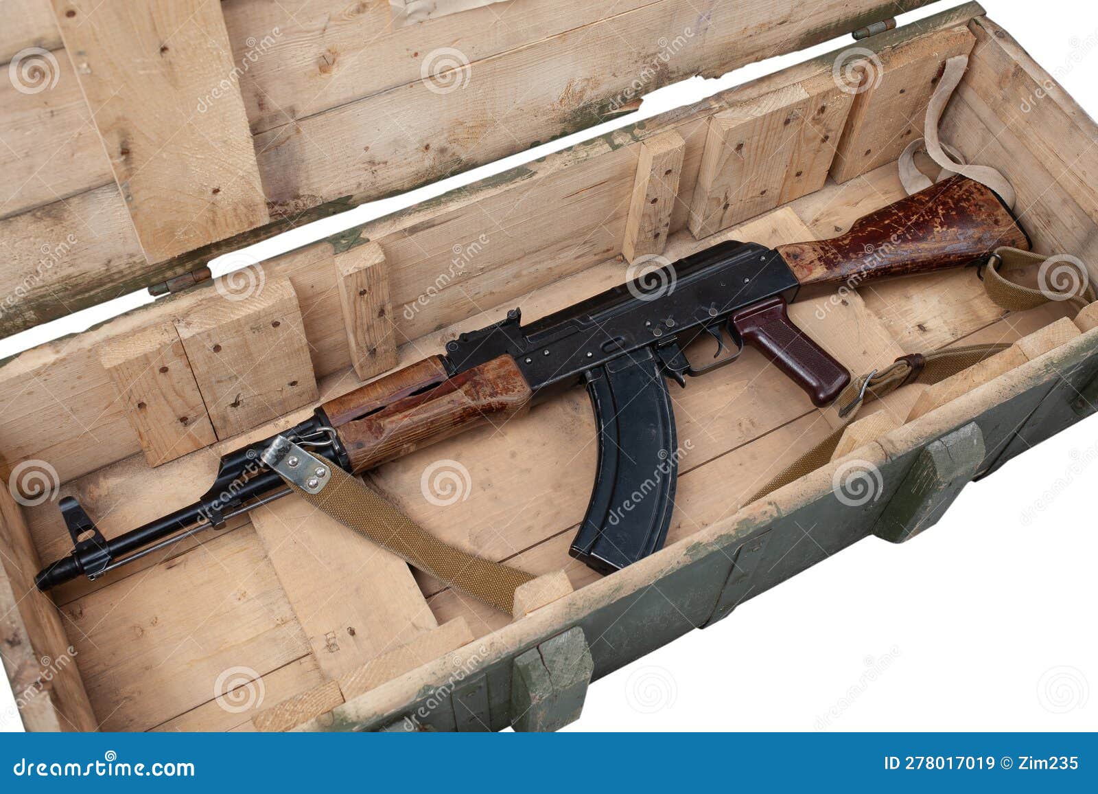 Kalashnikov AK47 Gun in Army Crate Stock Image Image of russian