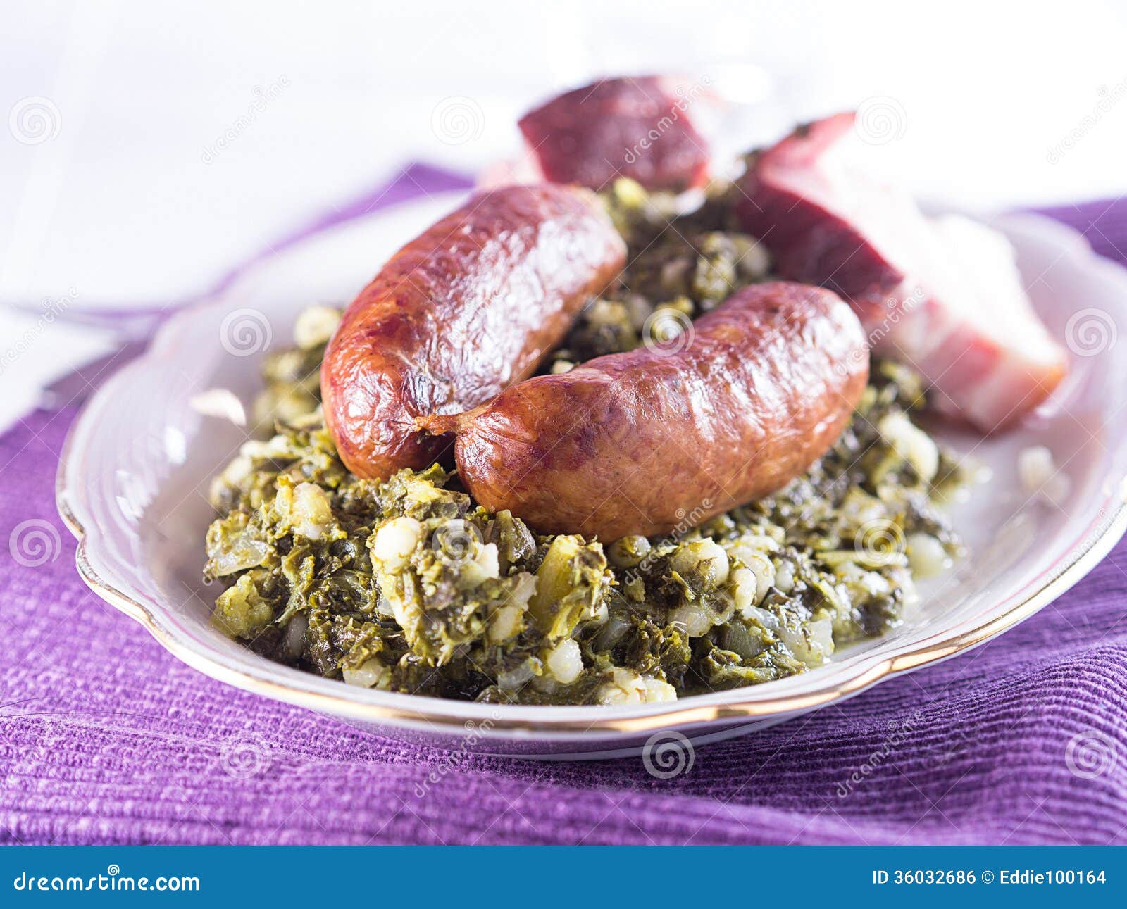 Kale with sausage stock photo. Image of dinner, gasthof 36032686