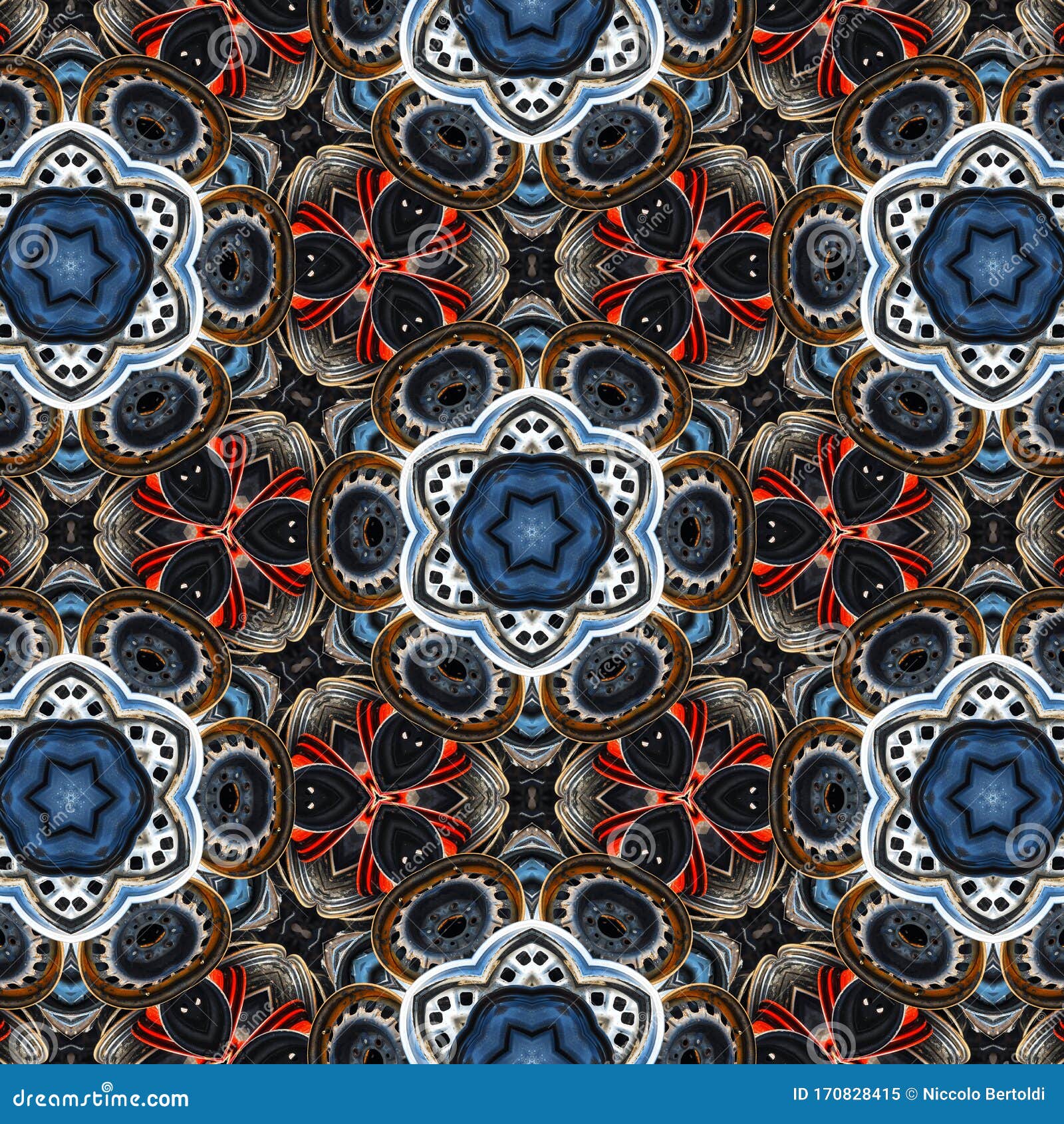 kaleidoscope hubcap flowers