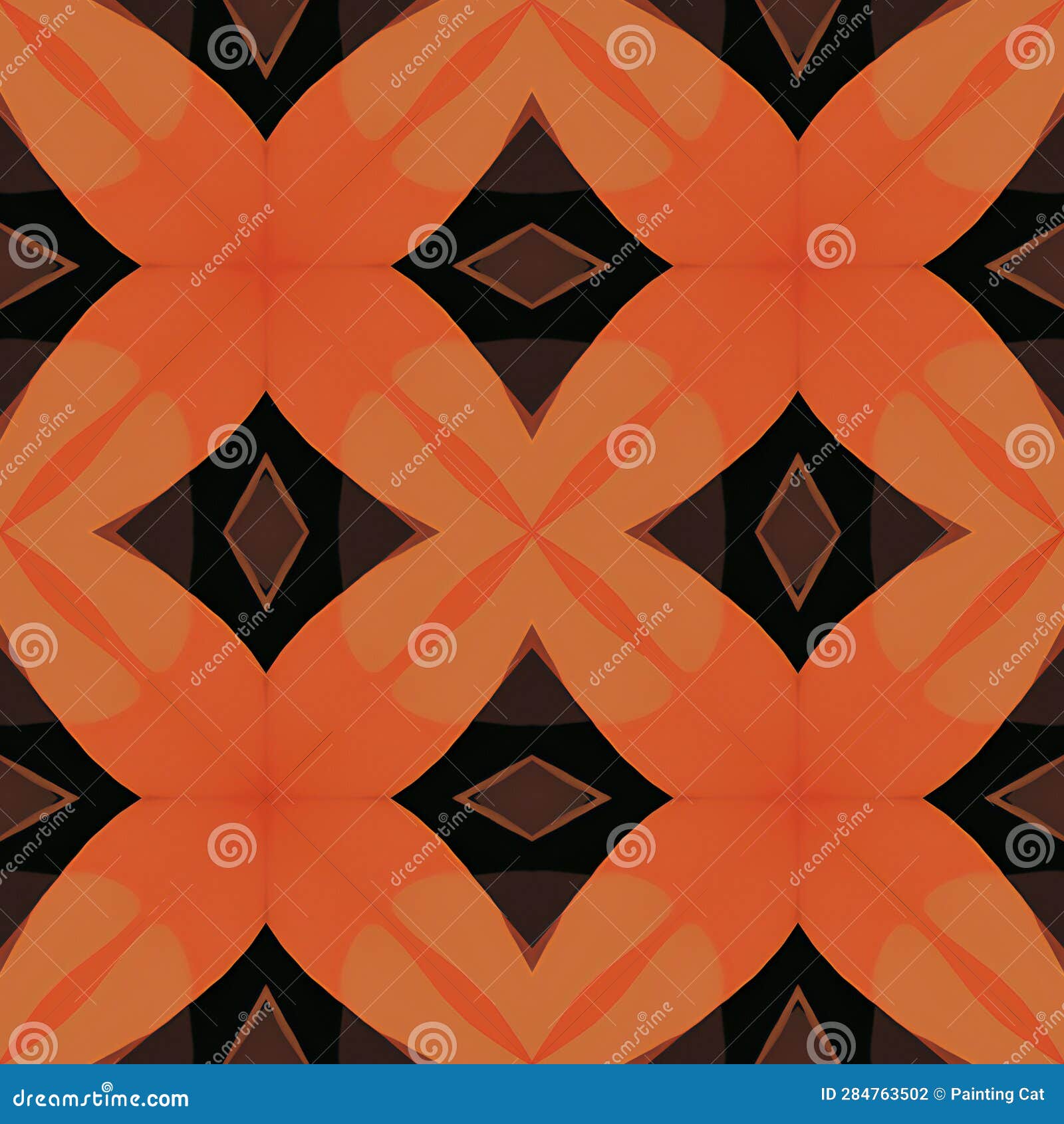 Kaleidoscope Seamless Pattern, Abstract Kaleidoscope Fabric Design