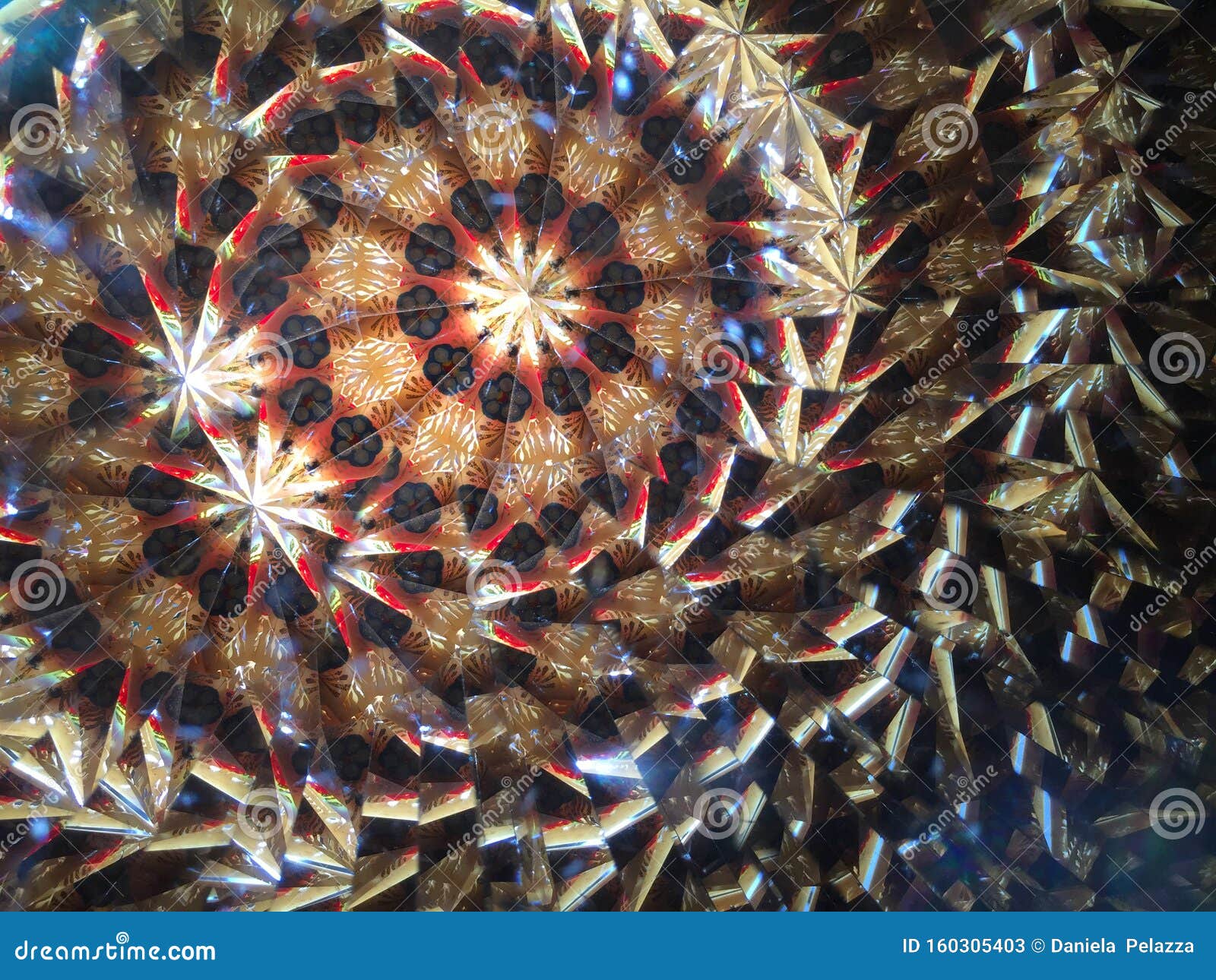 Kaleidoscopische Beeldopname Gedaan Met Echte Kaleidoscoop Stock Afbeelding  - Image Of Optisch, Koel: 160305403