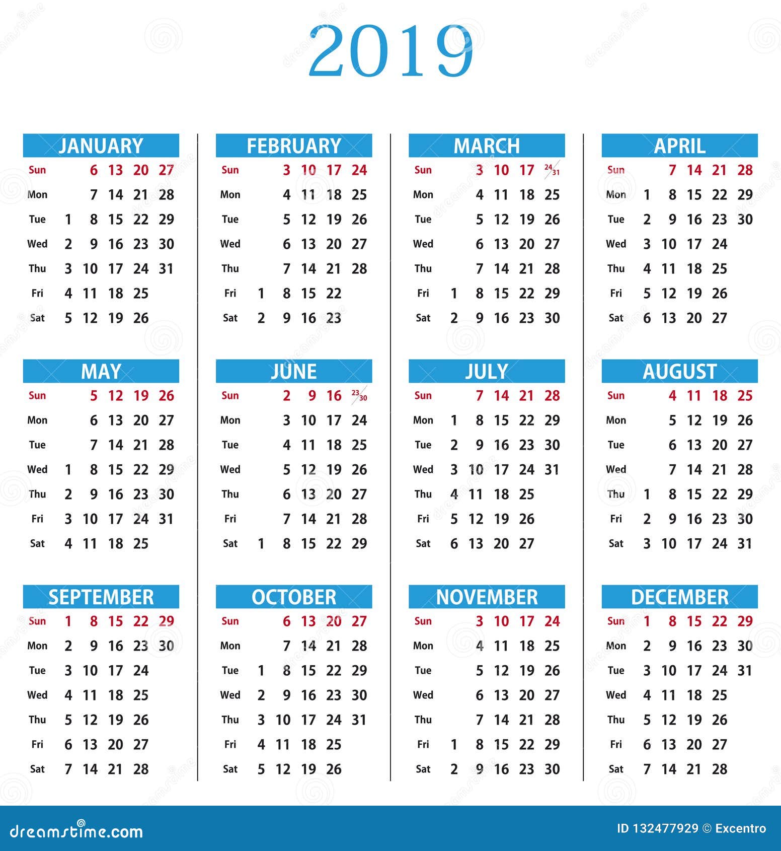  Kalender  2022 vector illustratie Illustratie bestaande 