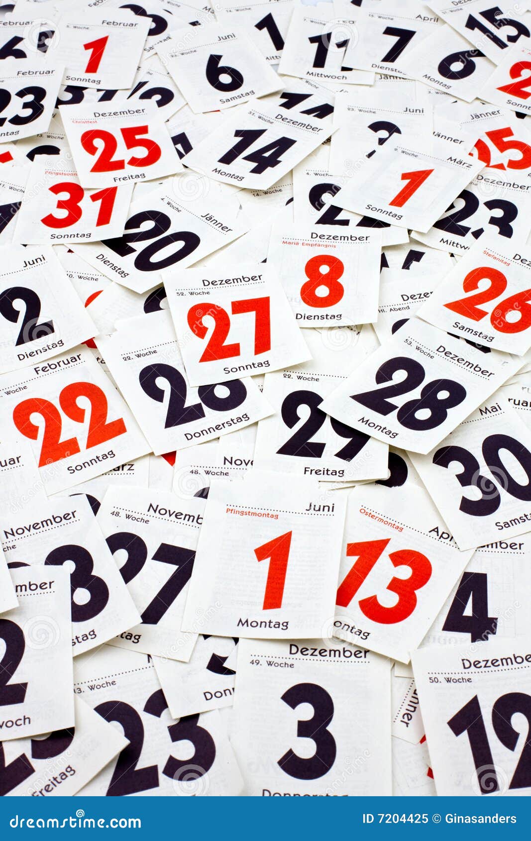 Kalender-Blätter Lizenzfreies Stockfoto - Bild: 7204425