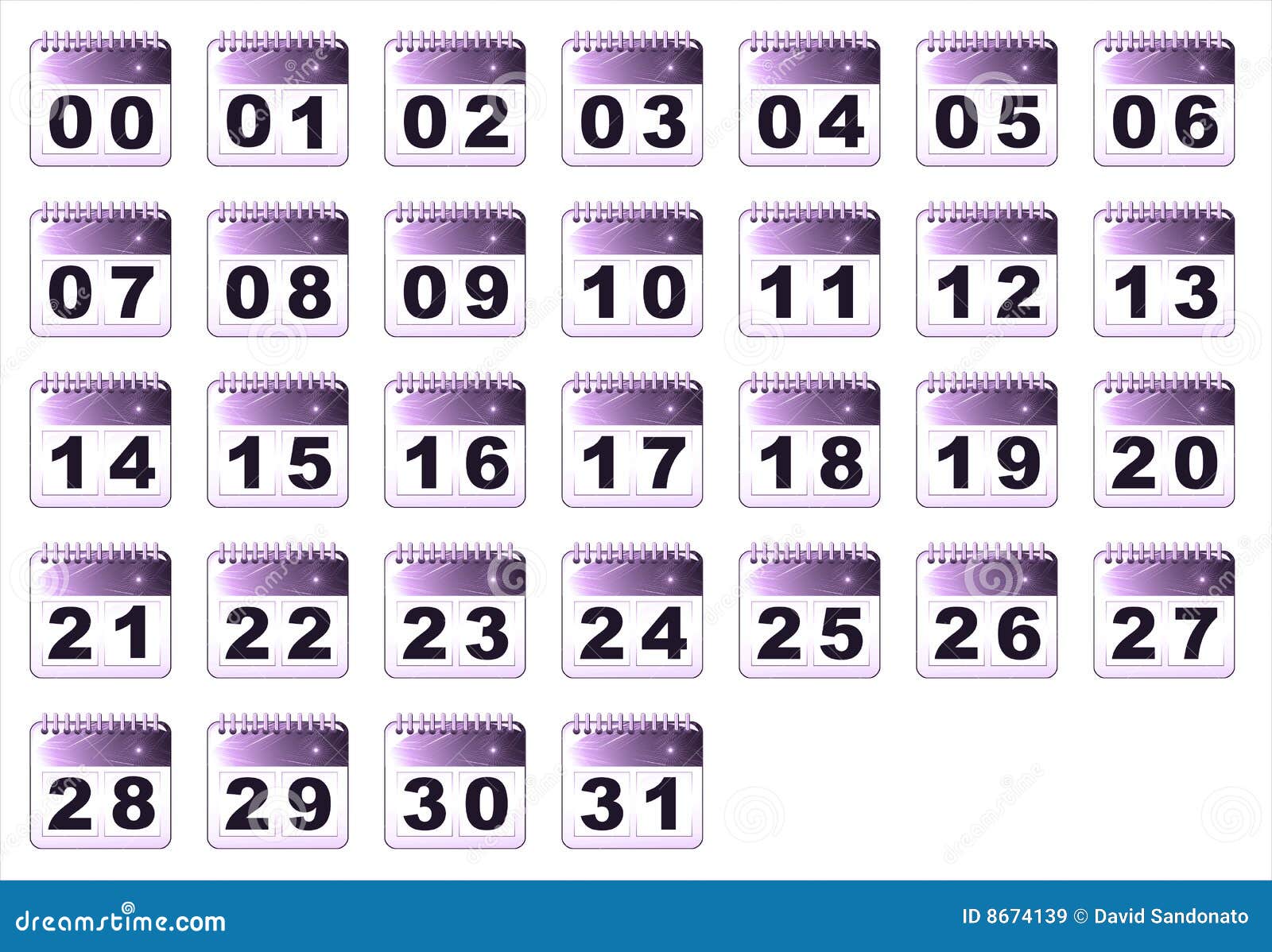 Kalender-Ikonen-Zahlen stock abbildung. Illustration von einstellen