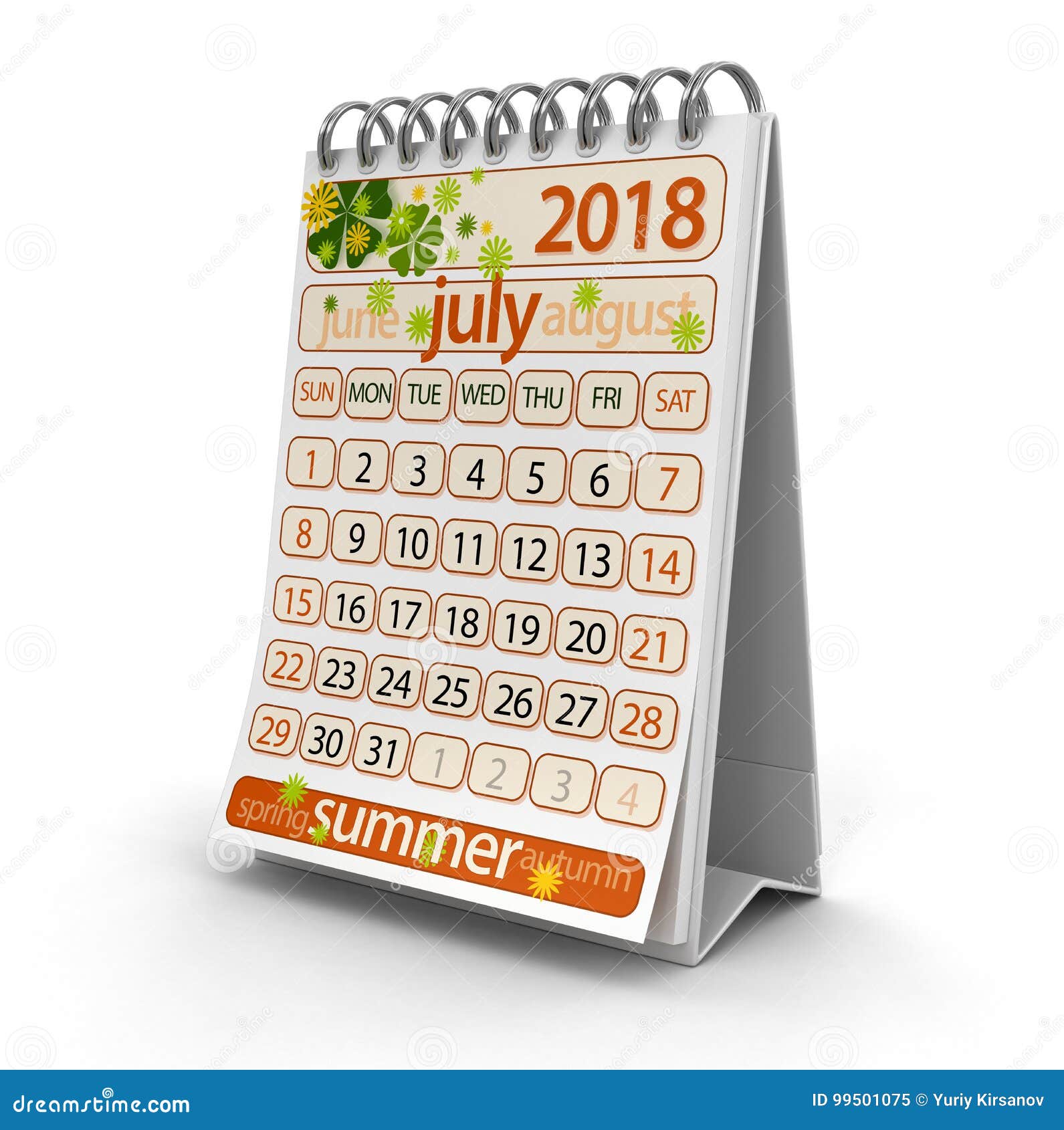 Kalender - Juli 2018 stock illustrationer. Illustration av juli - 99501075