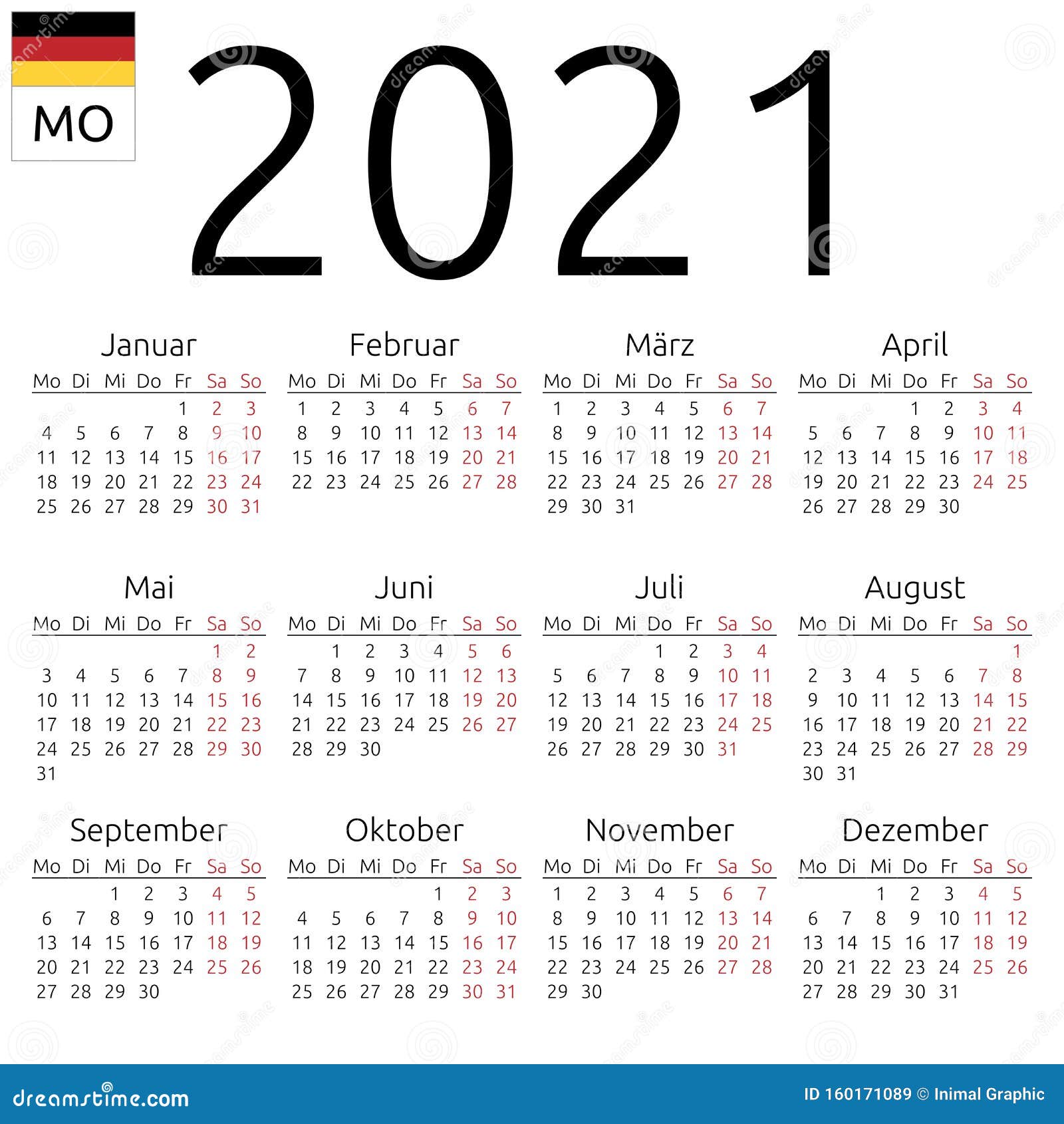 Kalender 2021 Tyska Mandag Vektor Illustrationer Illustration Av Bifokal 160171089 kalender 2021 helgdagar