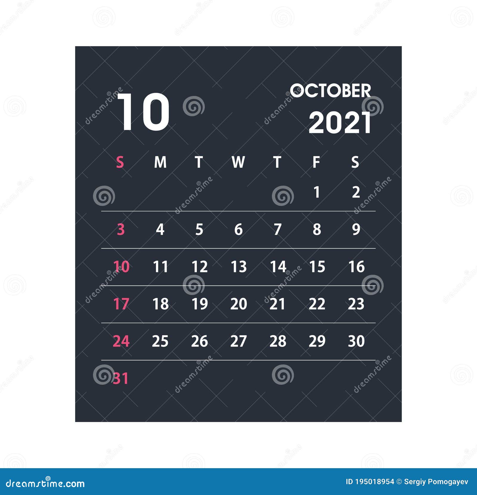Oktober 2021 kalender Kalender Bulan