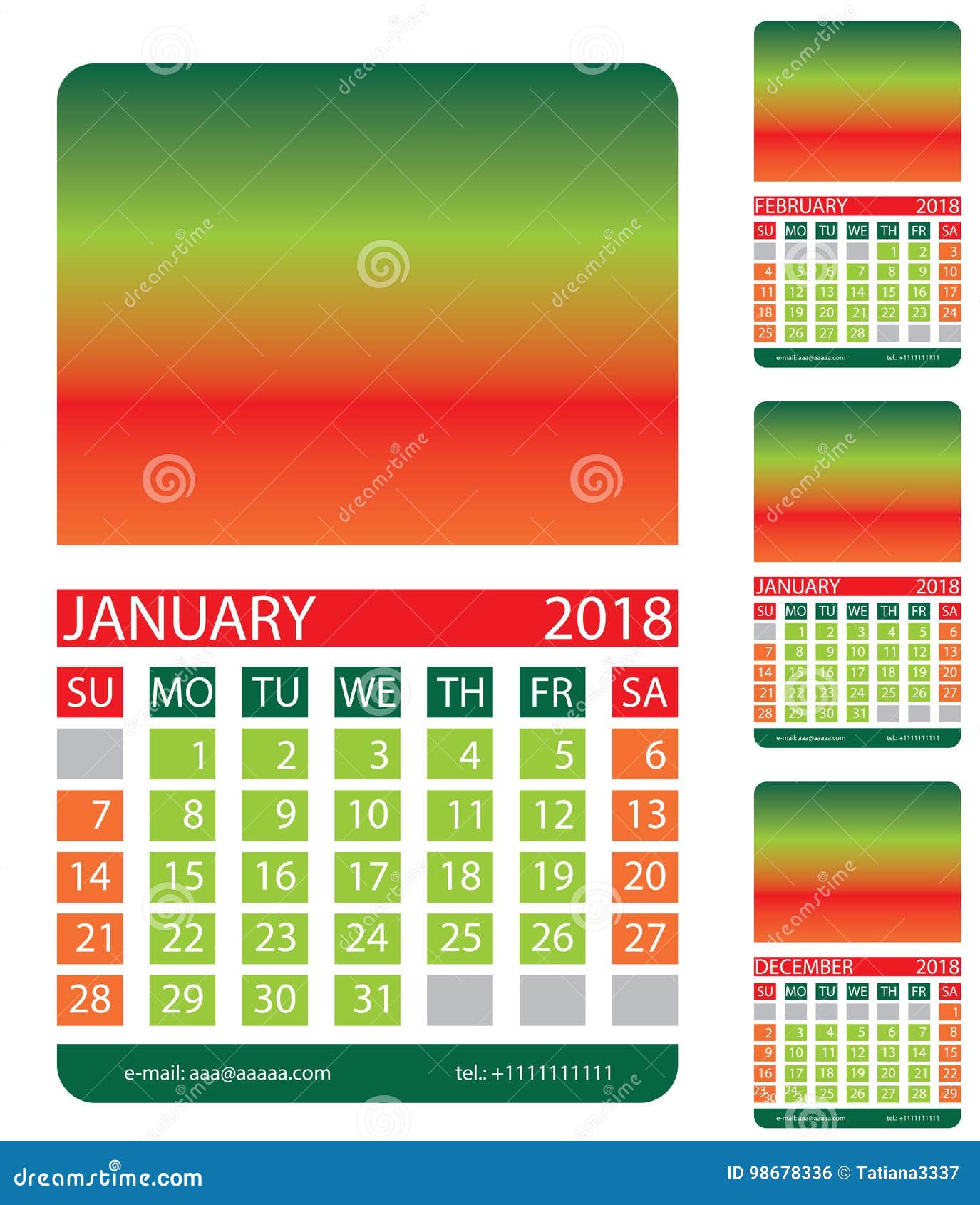 Kalendergitter Dezember Januar Februar Vektor Abbildung - Illustration