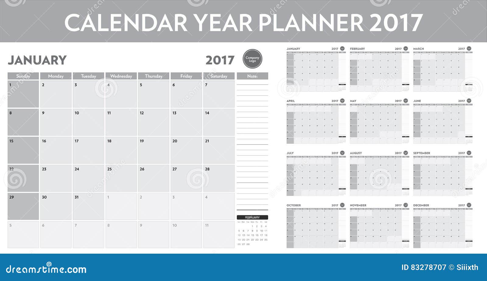 Kalenderjahrplaner 2017 vektor abbildung. Illustration von märz - 83278707