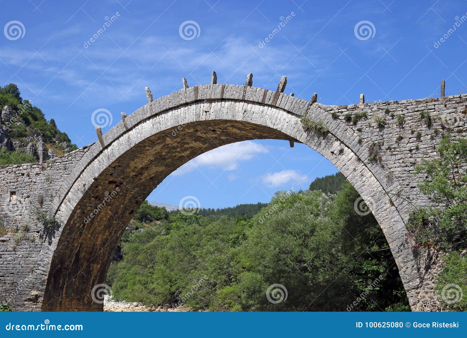 Kalogeriko Arched Stone Bridge Zagoria Stock Photo Image of valley
